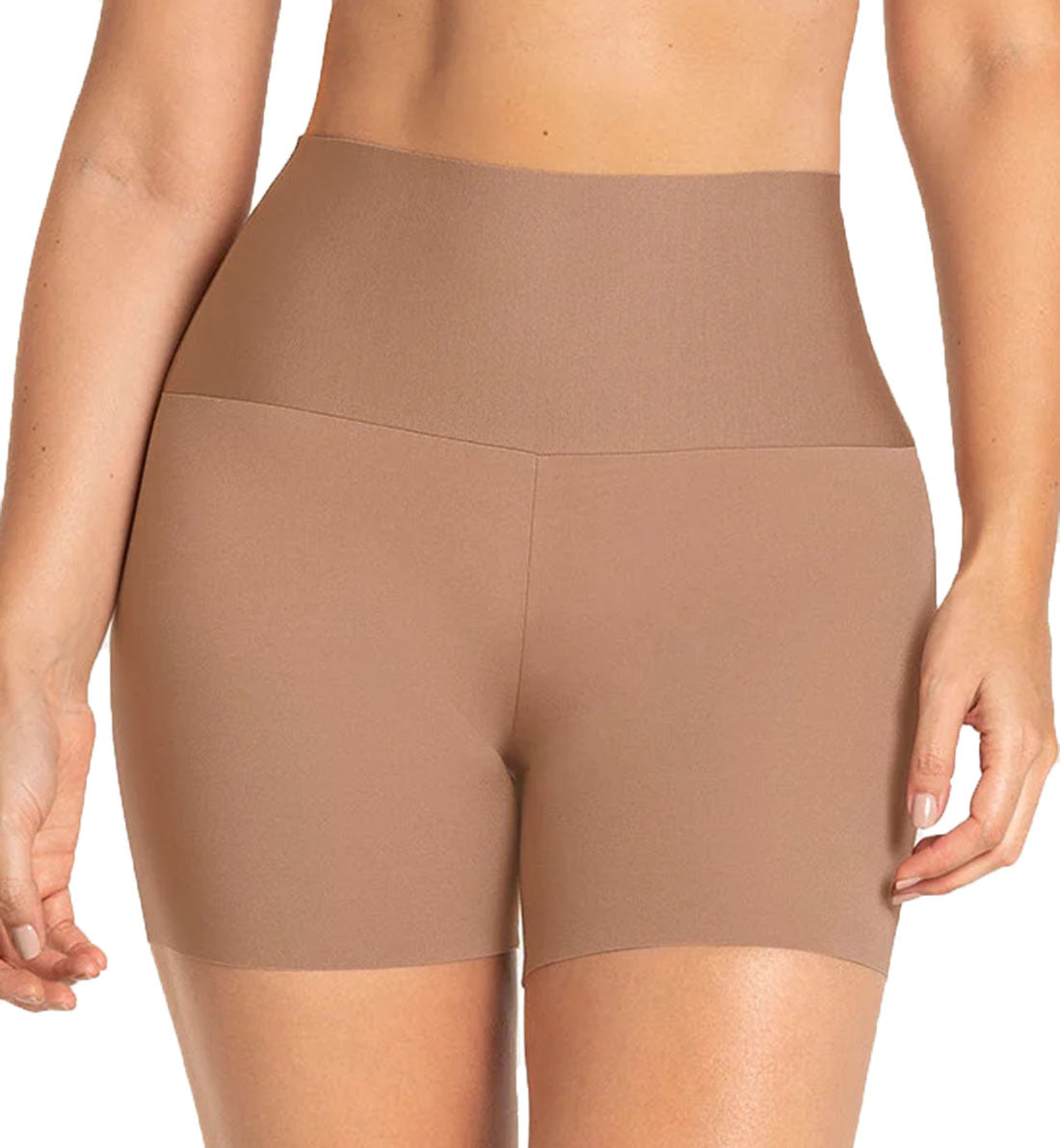 Leonisa Stay-in-Place High Waist Seamless Slip Short (012970),Small,Brown - Brown,Small