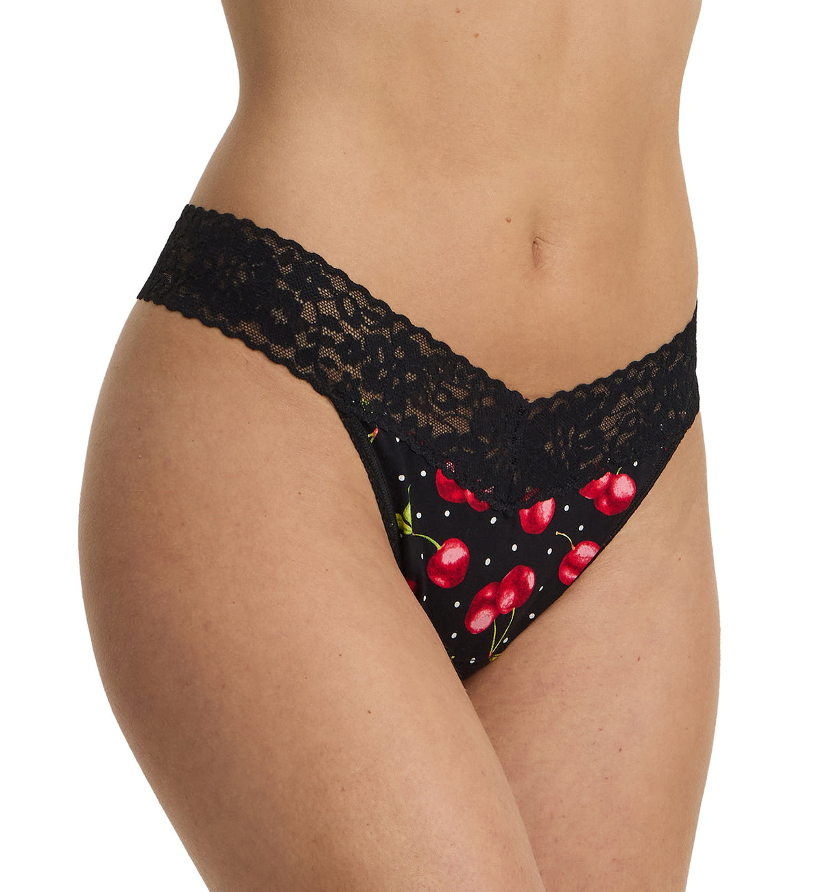 Hanky Panky Printed DreamEase Original Rise Thong (PR681104),Cherry Bomb - Cherry Bomb,One Size