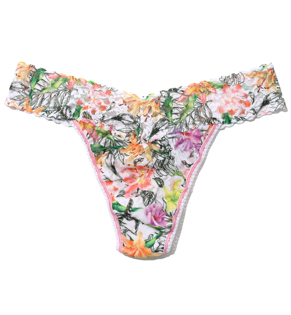Hanky Panky Signature Lace Printed Original Rise Thong (PR4811P),Botany - Botany,One Size