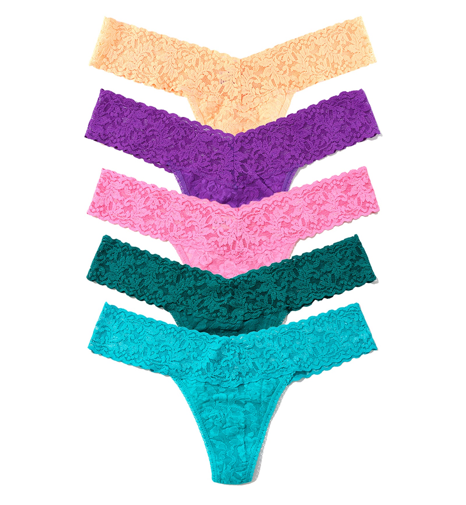 Hanky Panky 5-PACK Signature Lace Low Rise Thong (49115PK),APTD - APTD,One Size