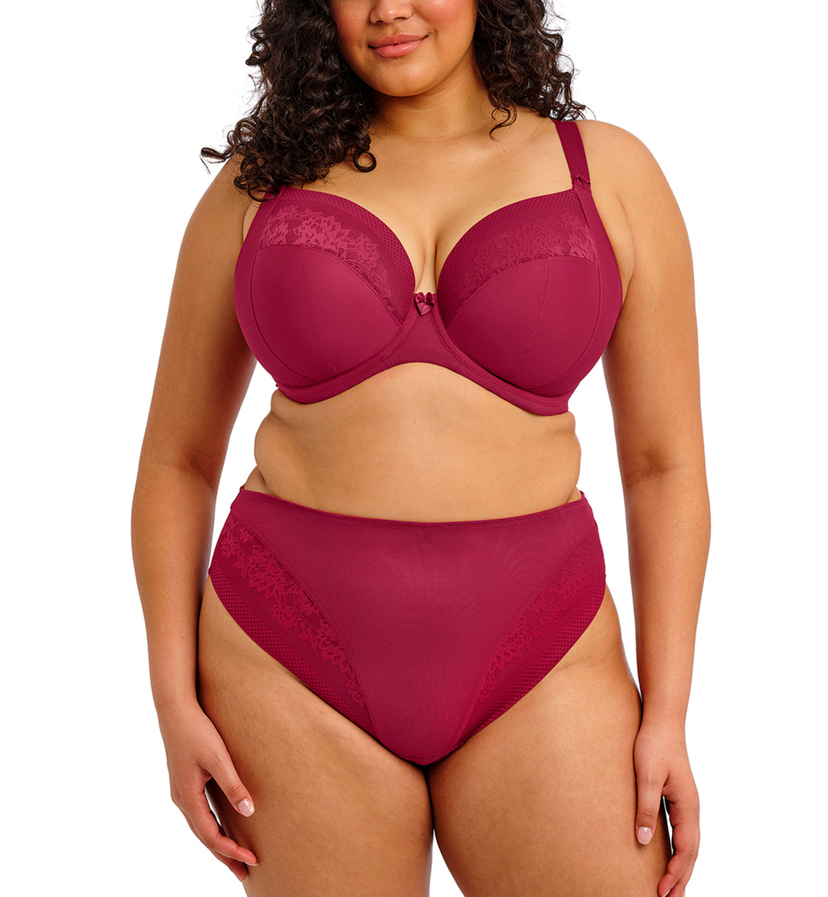 Elomi Nerina Matching High Leg Brief (302753),Small,Rouge - Rouge,Small