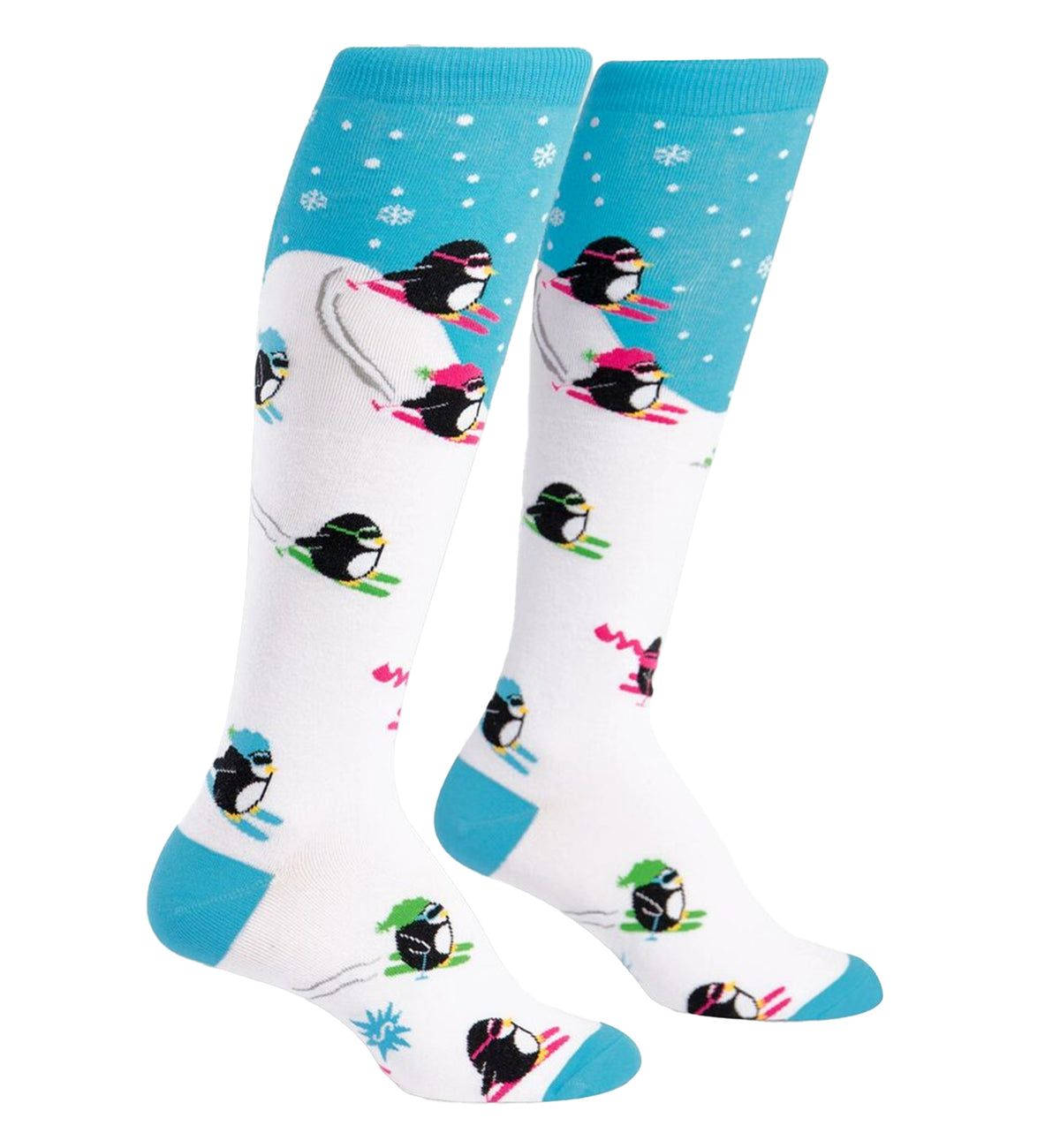 SOCK it to me Unisex Knee High Socks (f0329),Downhill Penguins - Downhill Penguins,One Size
