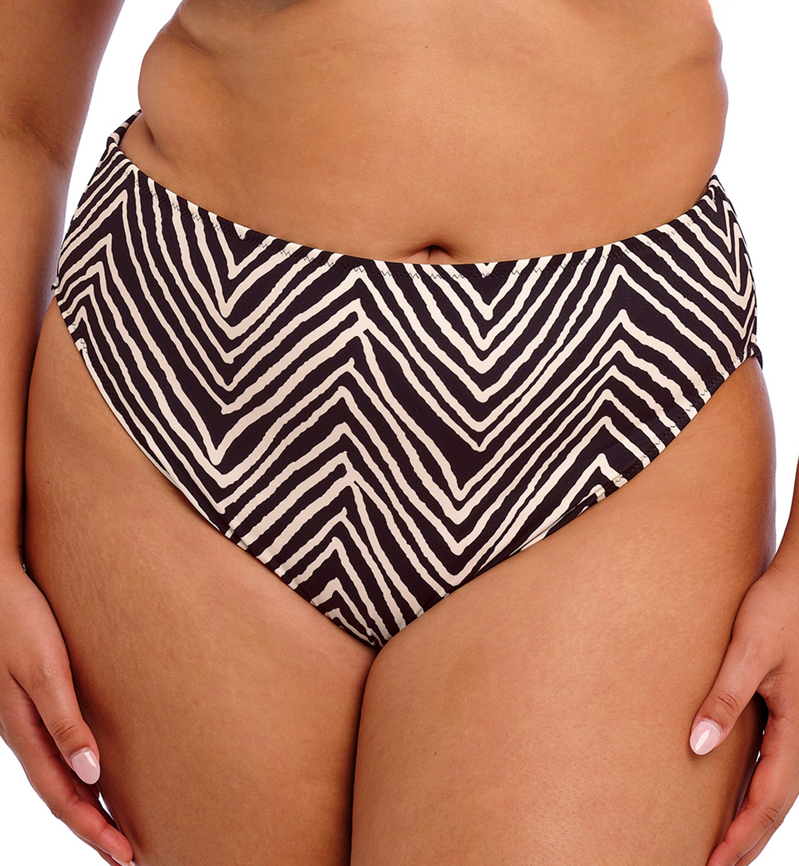 Elomi Fiji Falls Mid Rise Bikini Brief (ES802672),12,Black - Black,12