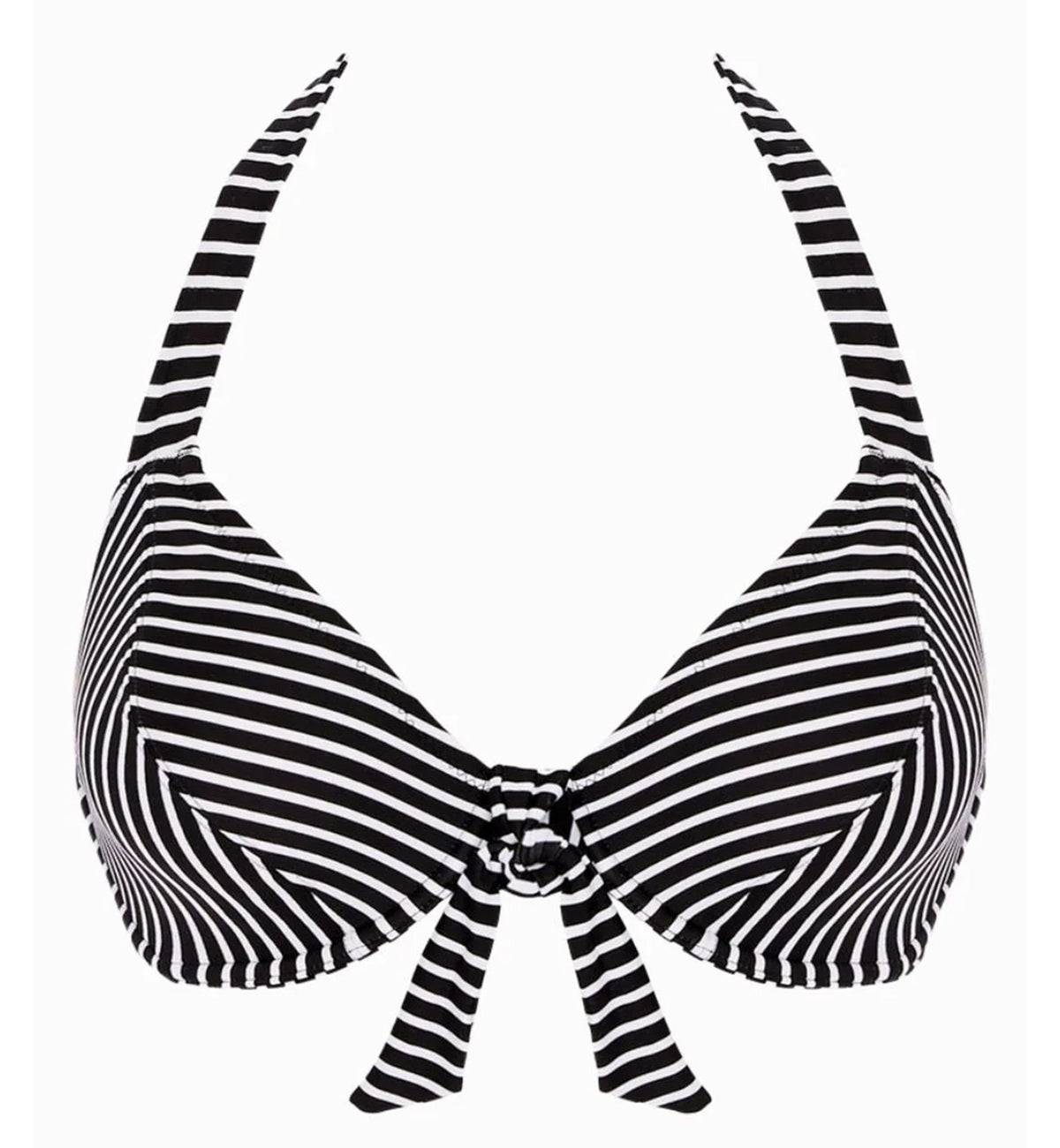 Freya Beach Hut Underwire Bandless Halter Swim Bikini (6792),30F,Black - Black,30F