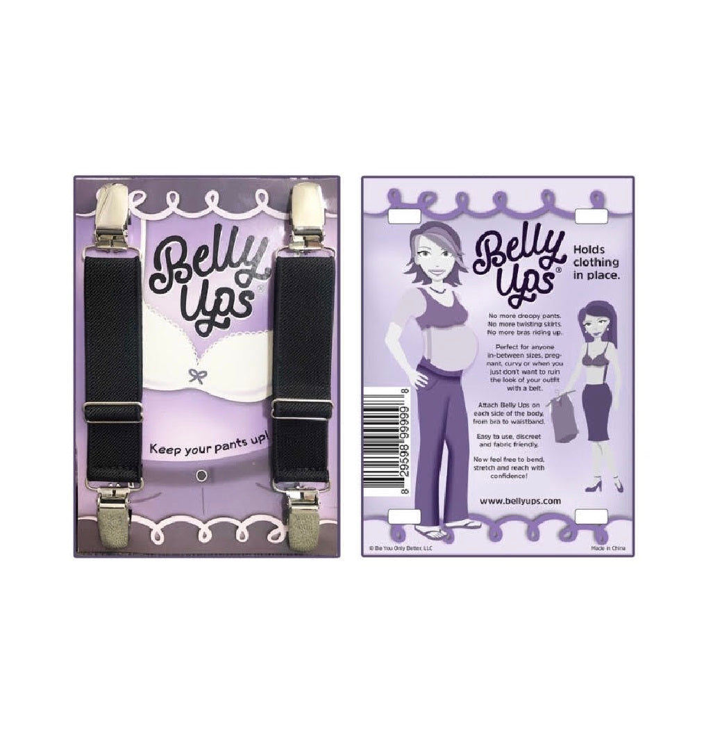 Belly Ups The Original Maternity Suspenders (BUP),Black - Black,One Size