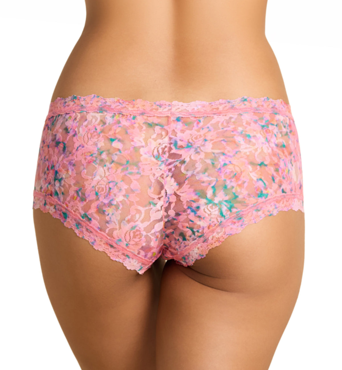 Hanky Panky Signature Lace Printed Boyshort (PR4812P),XS,Blushing Blooms - Blushing Blooms,XS