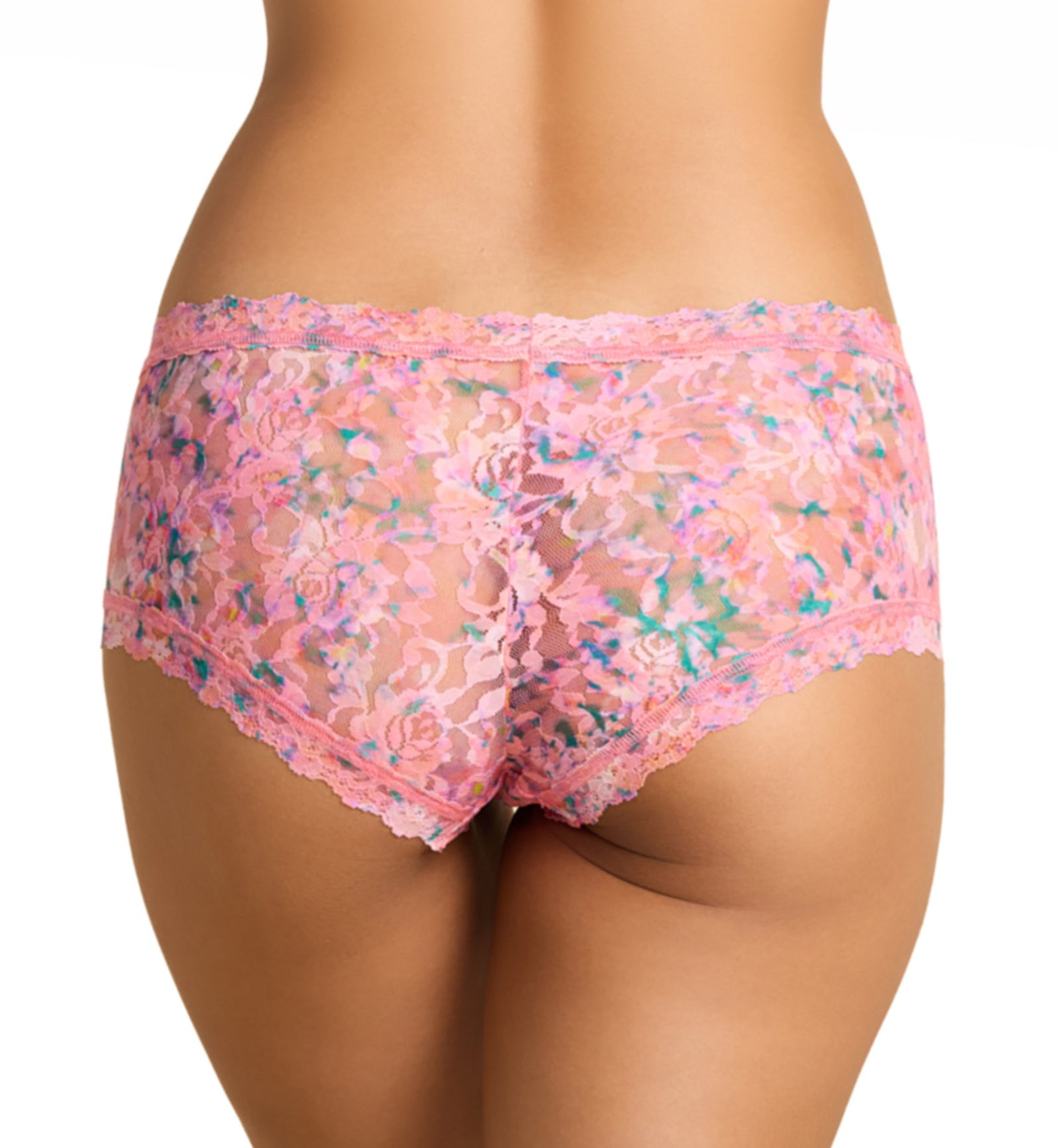 Hanky Panky Signature Lace Printed Boyshort (PR4812P),XS,Blushing Blooms - Blushing Blooms,XS