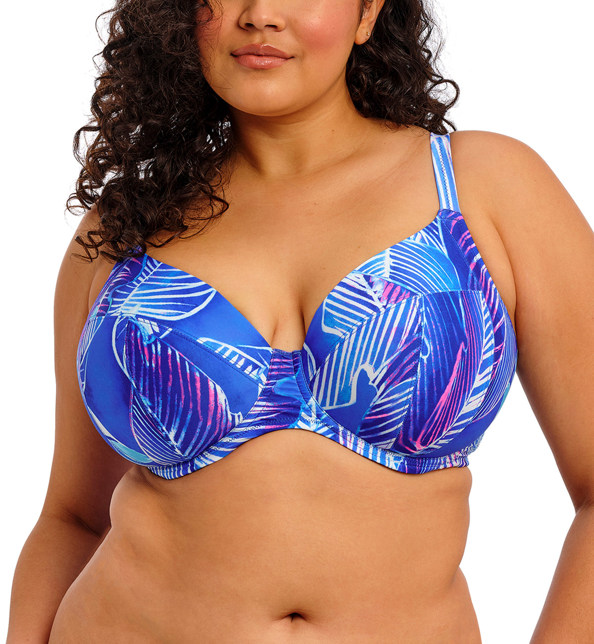 Elomi Maluku Island Plunge Underwire Bikini Top (ES802902),34G,Atlantic - Atlantic,34G