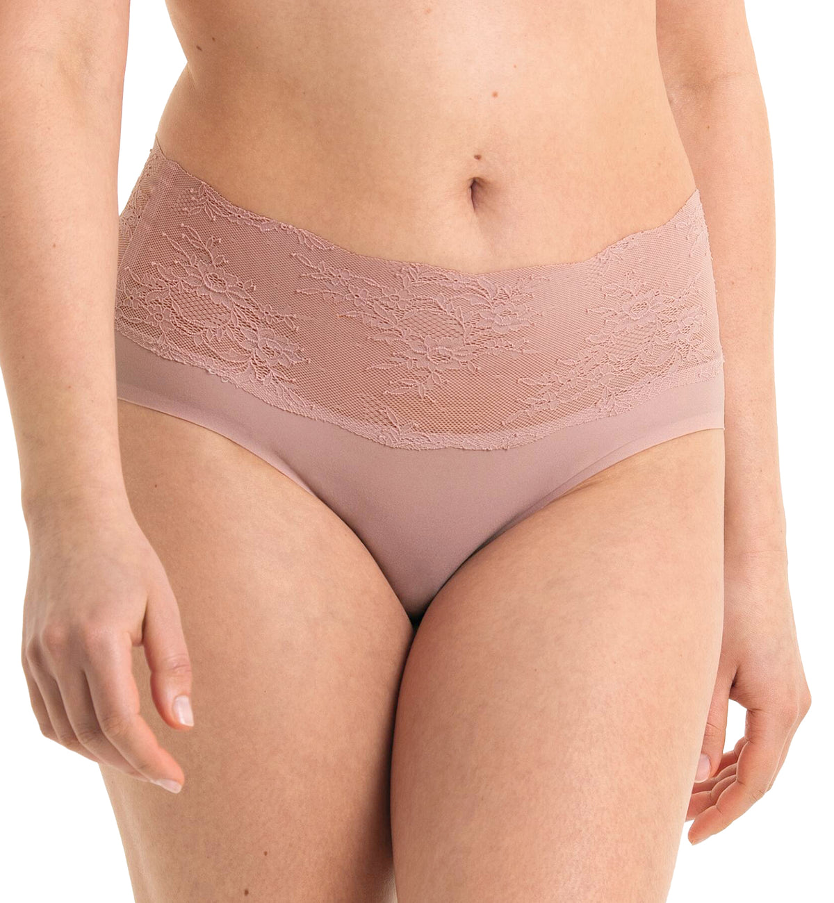 Anita Essential Lace High Waist Brief Panty (1304),Small,Rosewood - Rosewood,Small