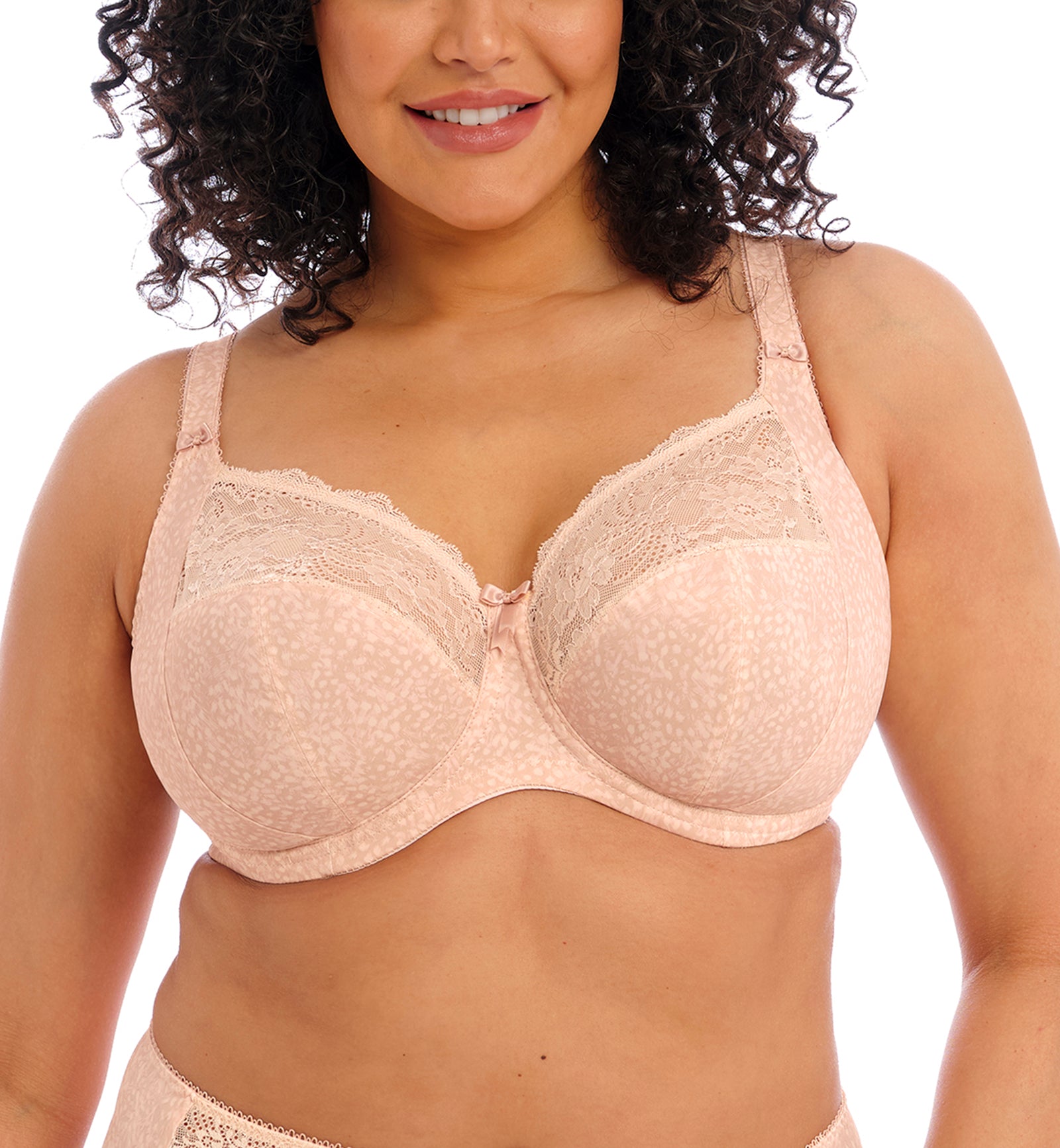 Elomi Morgan Stretch Lace Banded Underwire Bra (4110),32GG,Cameo Rose - Cameo Rose,32GG