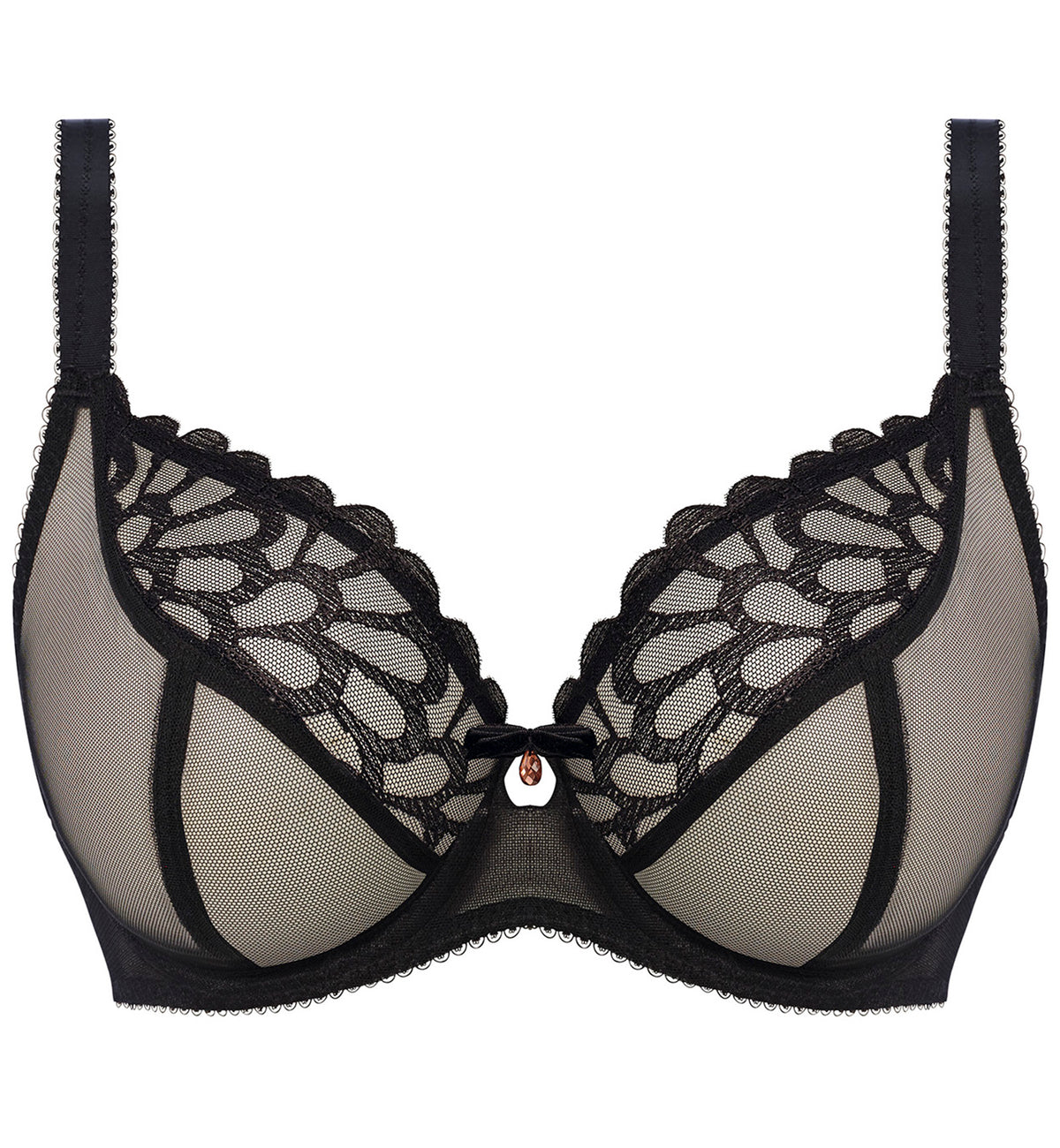 Freya Loveland Plunge Underwire Bra (401002),28E,Bombshell Black - Bombshell Black,28E