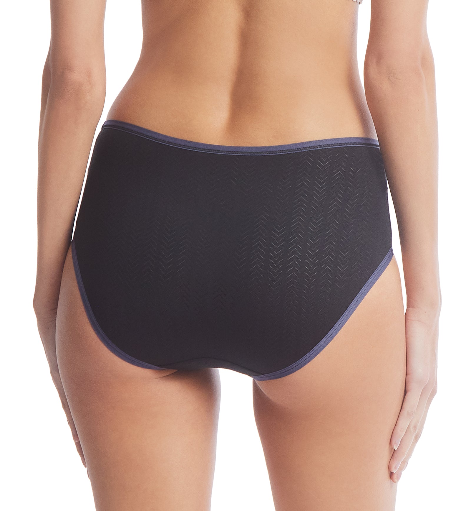 Hanky Panky MoveCalm High Waisted Brief (2P2264),XS,Black/Granite - Black/Granite,XS