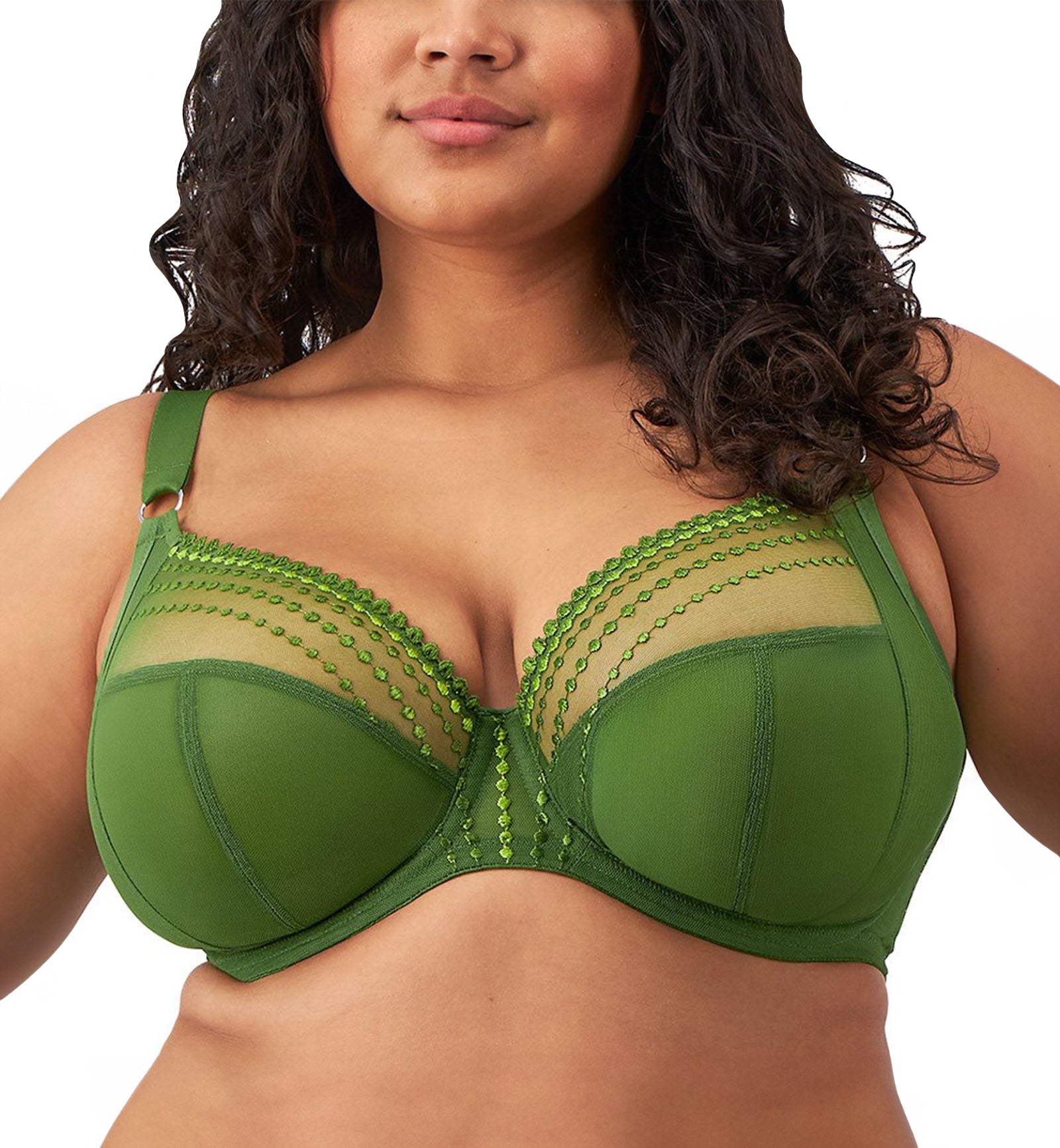 Elomi Matilda Banded Plunge Underwire Bra (8900),32G,Jungle - Jungle,32G
