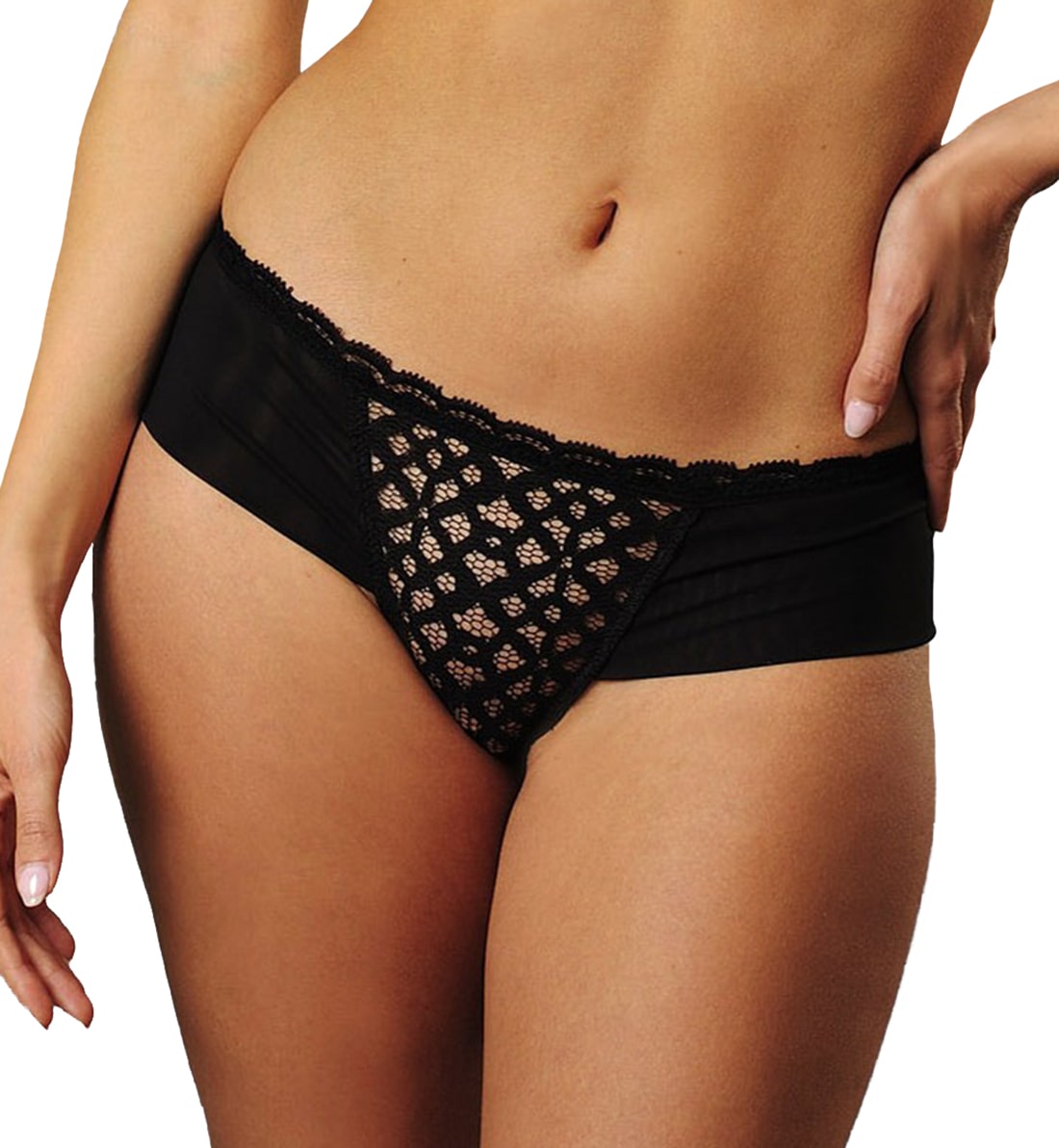 Comexim Tara Matching Brazilian Brief Panty (CMTARAMB),Small,Black - Black,Small