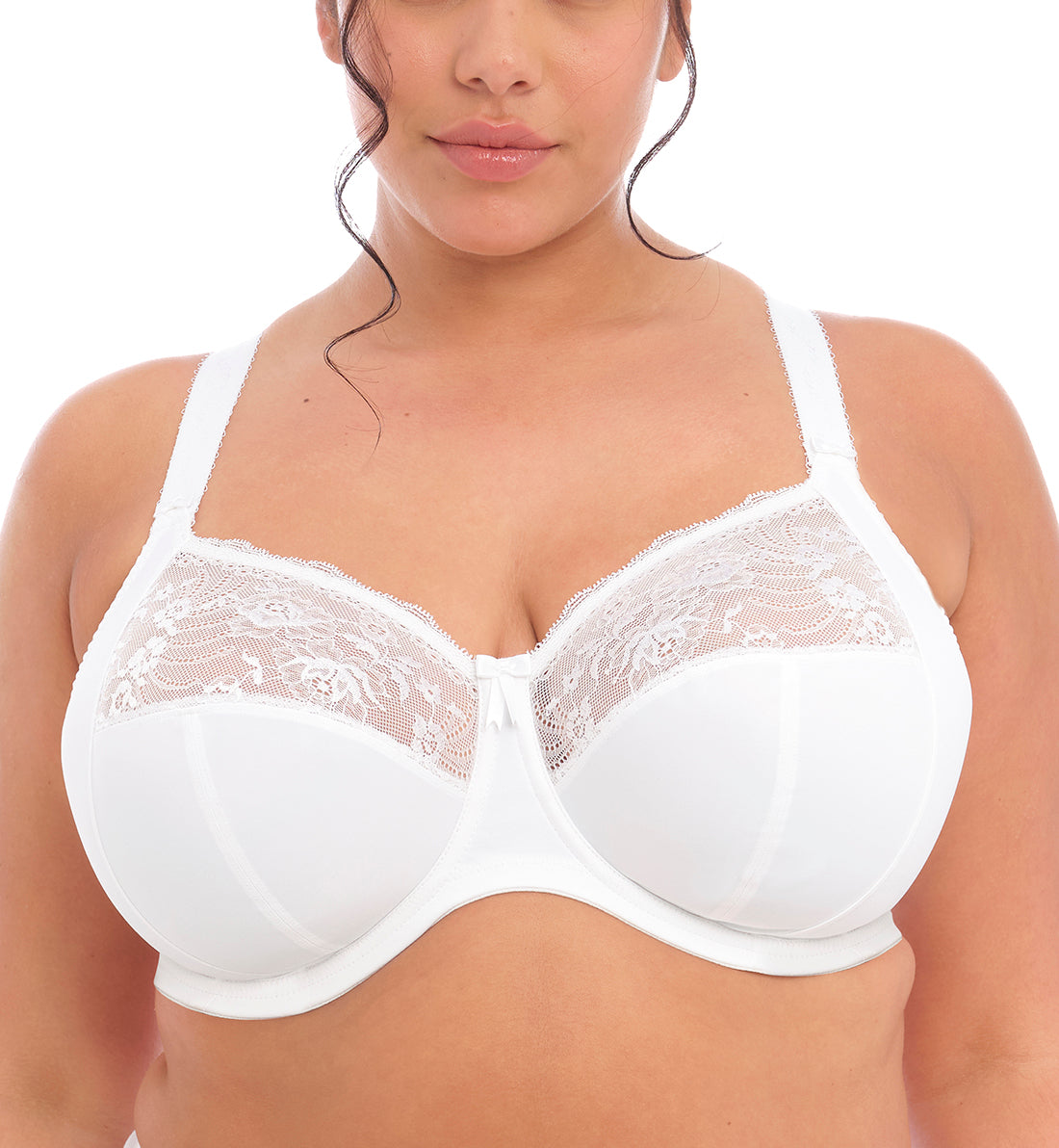 Elomi Morgan Stretch Lace Banded Underwire Bra (4111),32GG,White - White,32GG