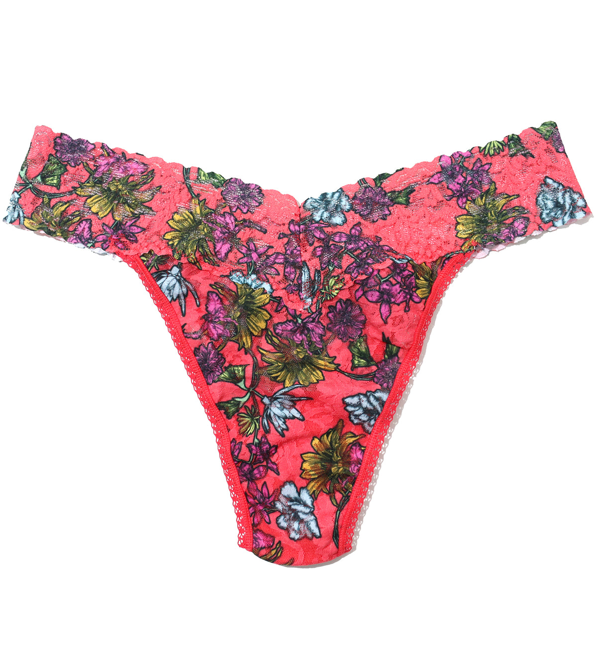 Hanky Panky Signature Lace Printed Original Rise Thong (PR4811P),Wonderland Blooms - Wonderland Blooms,One Size