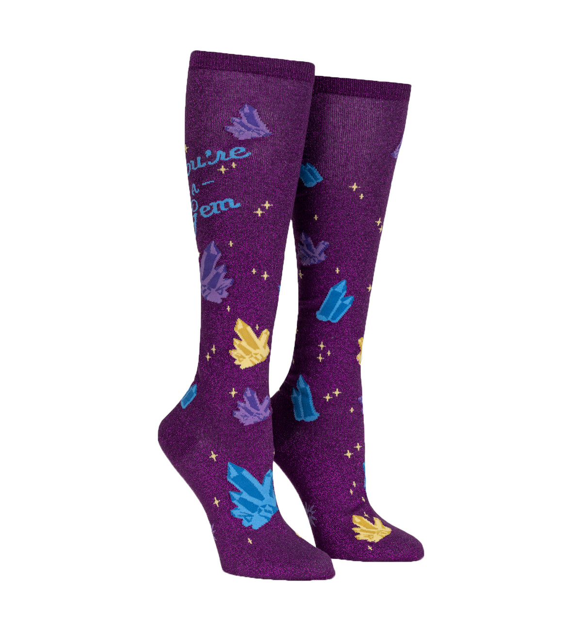 SOCK it to me Unisex Knee High Socks (F0637),You&#39;re a Gem - You&#39;re a Gem,One Size