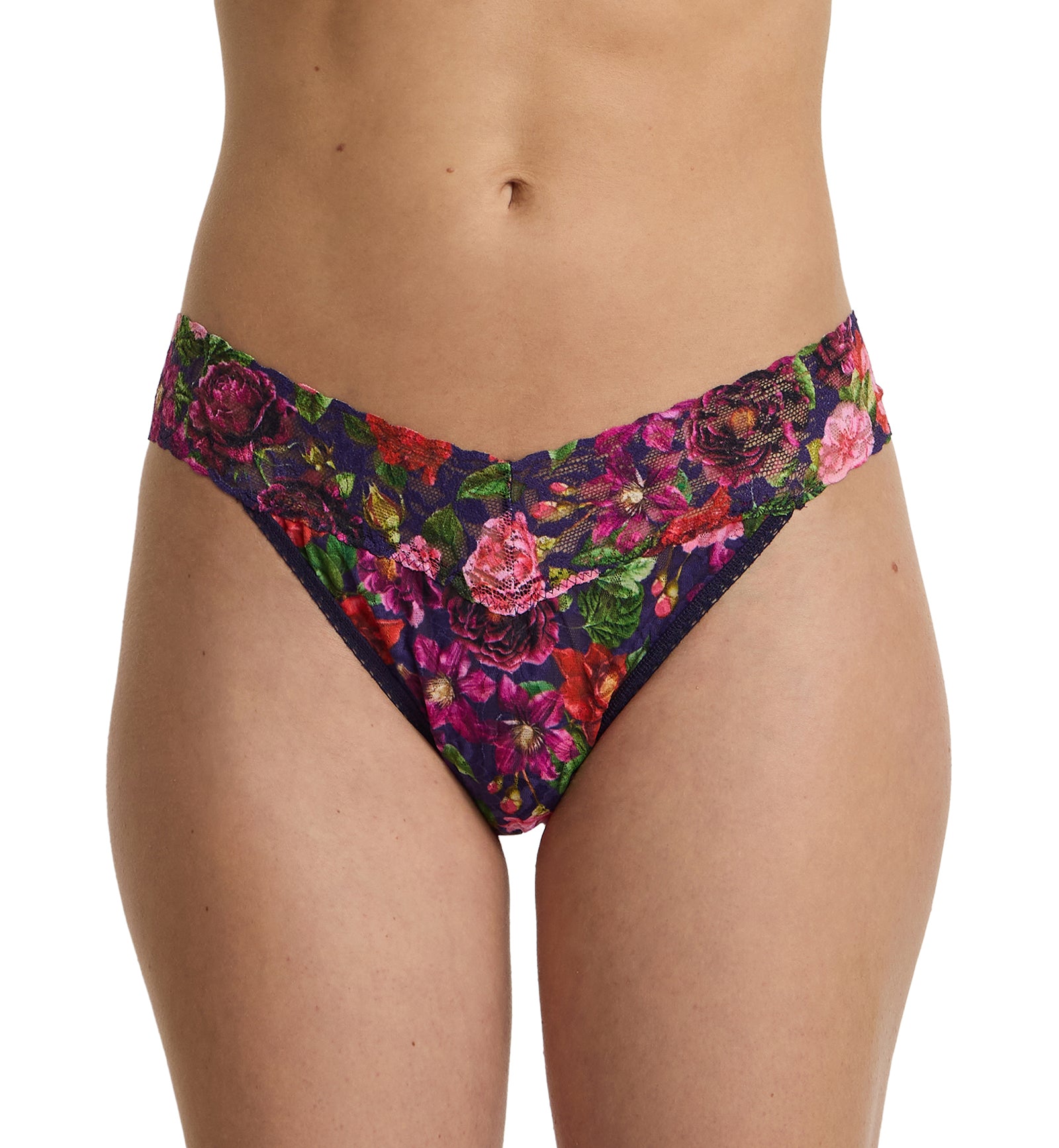 Hanky Panky Signature Lace Printed Original Rise Thong (PR4811P),Winters Tale - Winters Tale,One Size