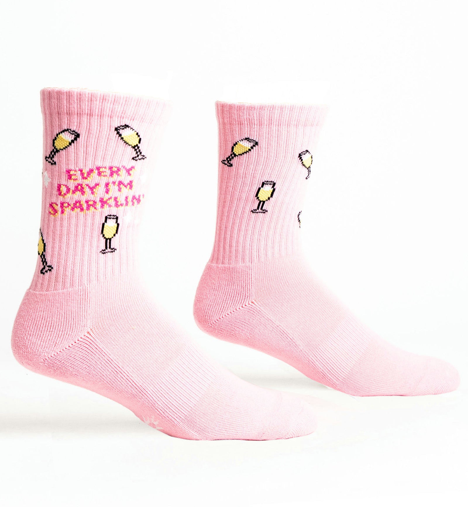 SOCK it to me Athletic Ribbed Crew Socks (R0036),Everyday Im Sparkling - Everyday Im Sparkling,One Size