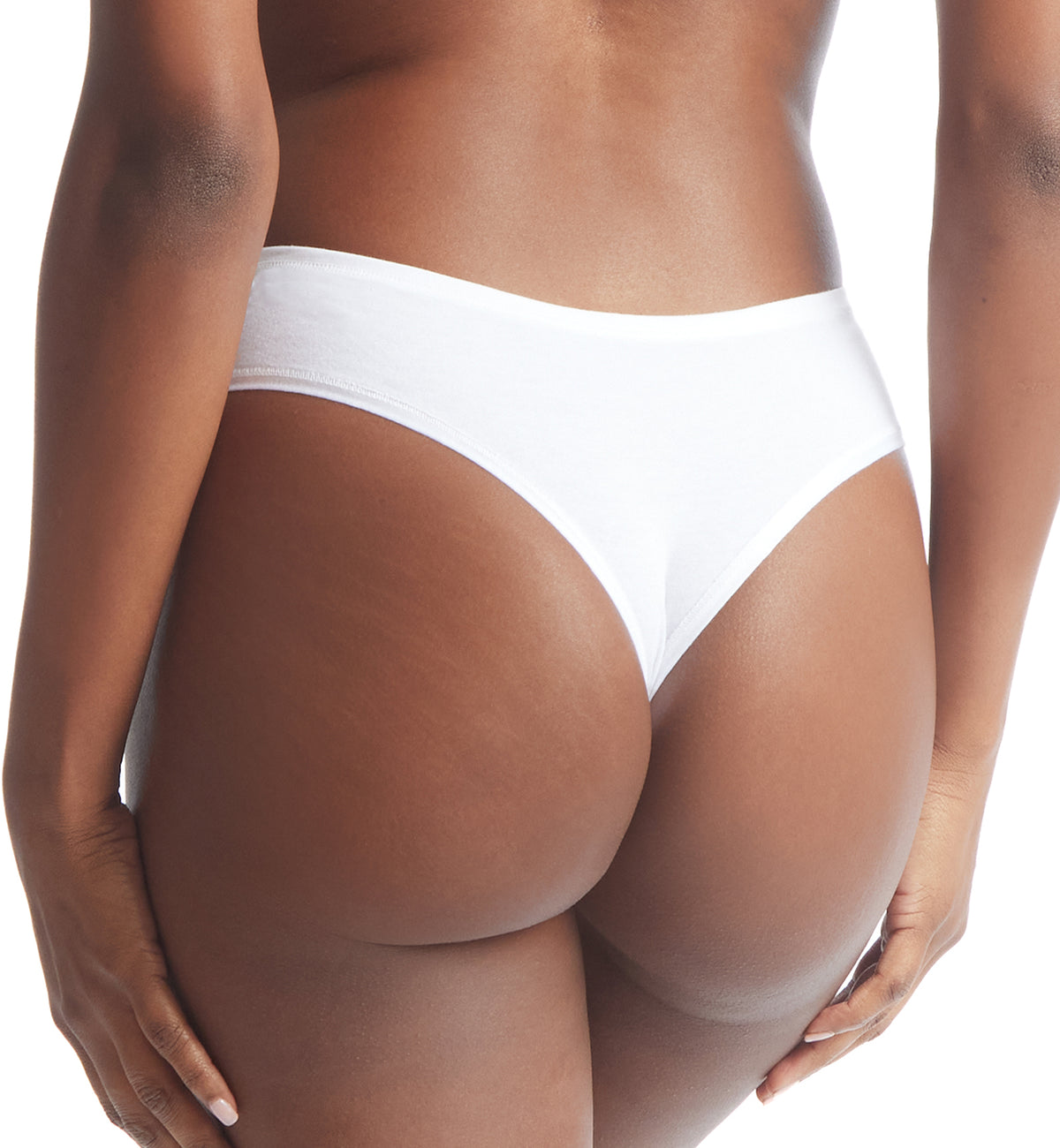Hanky Panky Play Cotton Natural Rise Thong (721664),XS/S,White - White,XS/S