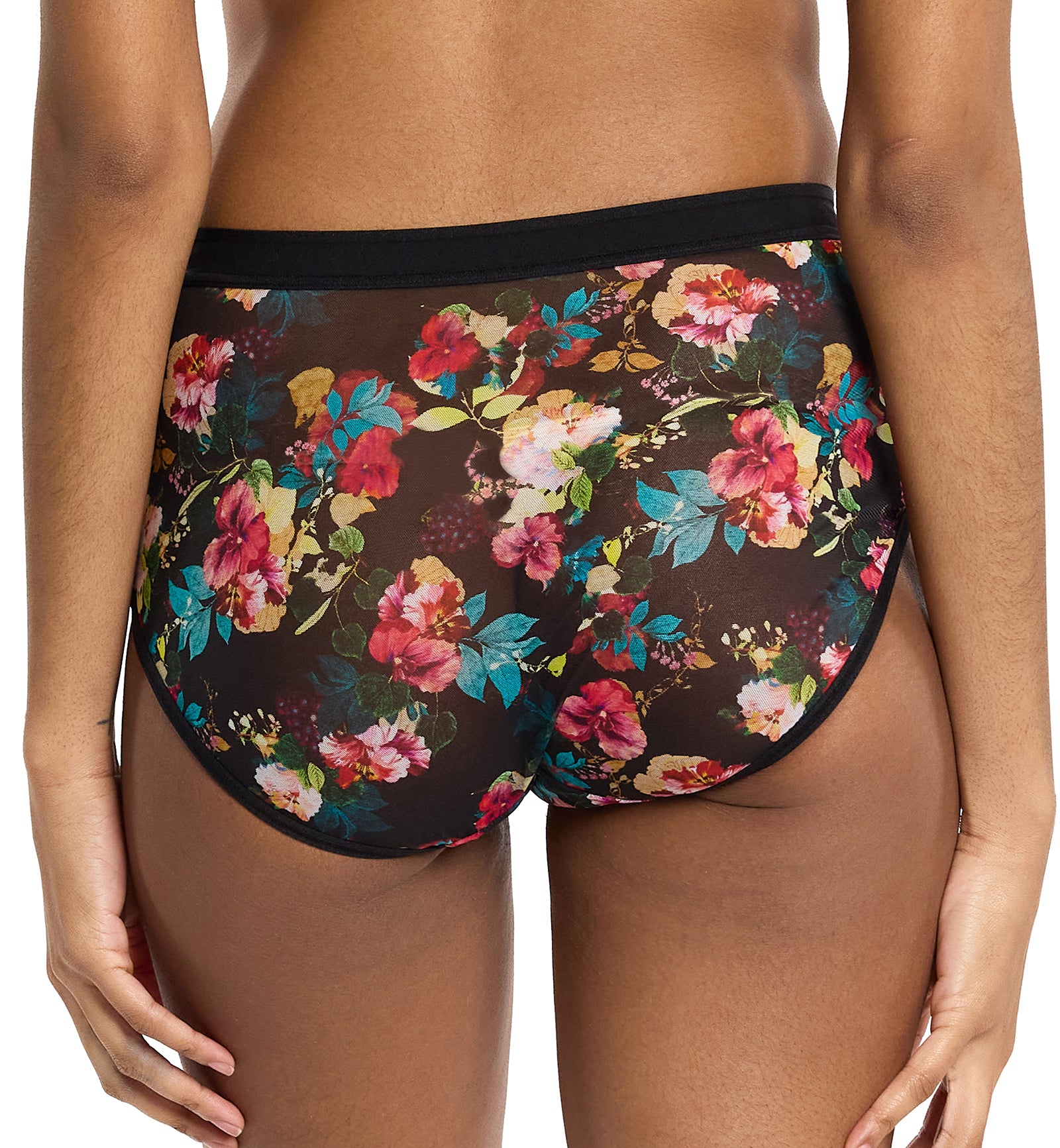 Hanky Panky Mesh High Cut French Brief (7M2444),XS,Botanic Romantic - Botanic Romantic,XS