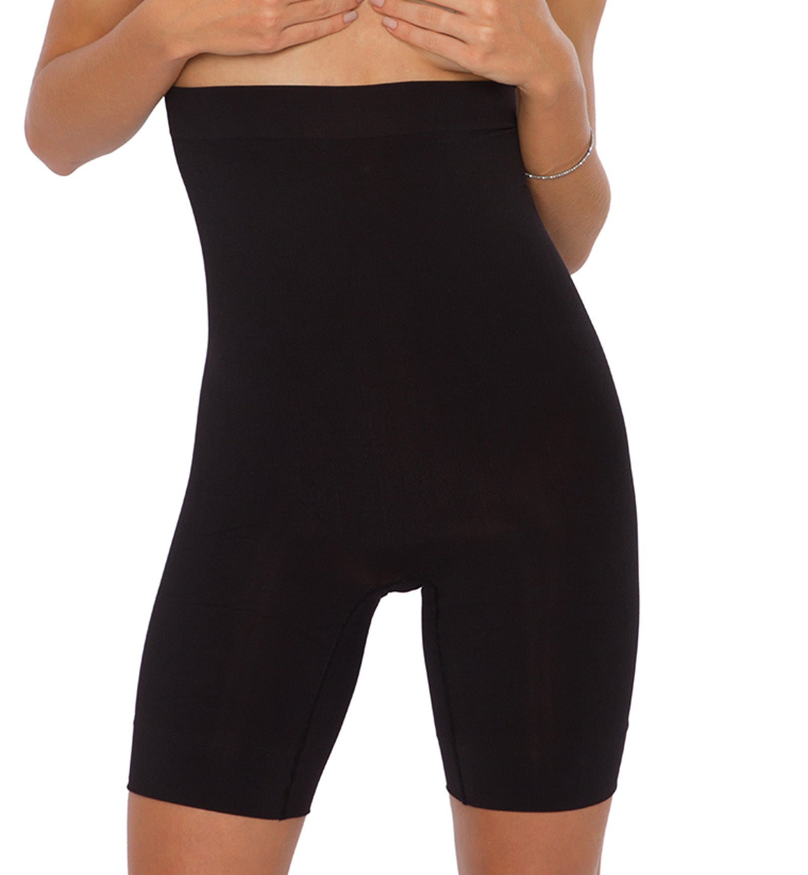 Plie Shapewear Bermuda Abdominal Short (50069),Small,Black - Black,Small