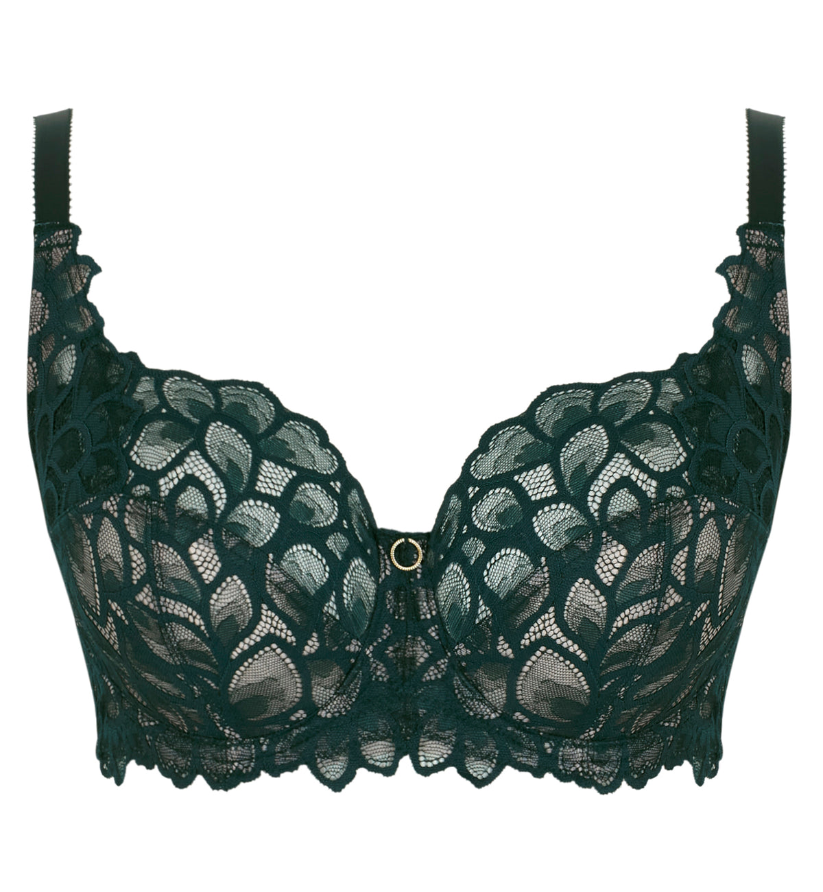 Panache Allure Stretch Lace Full Cup Underwire Bra (10765),30E,Forest Green - Forest Green,30E