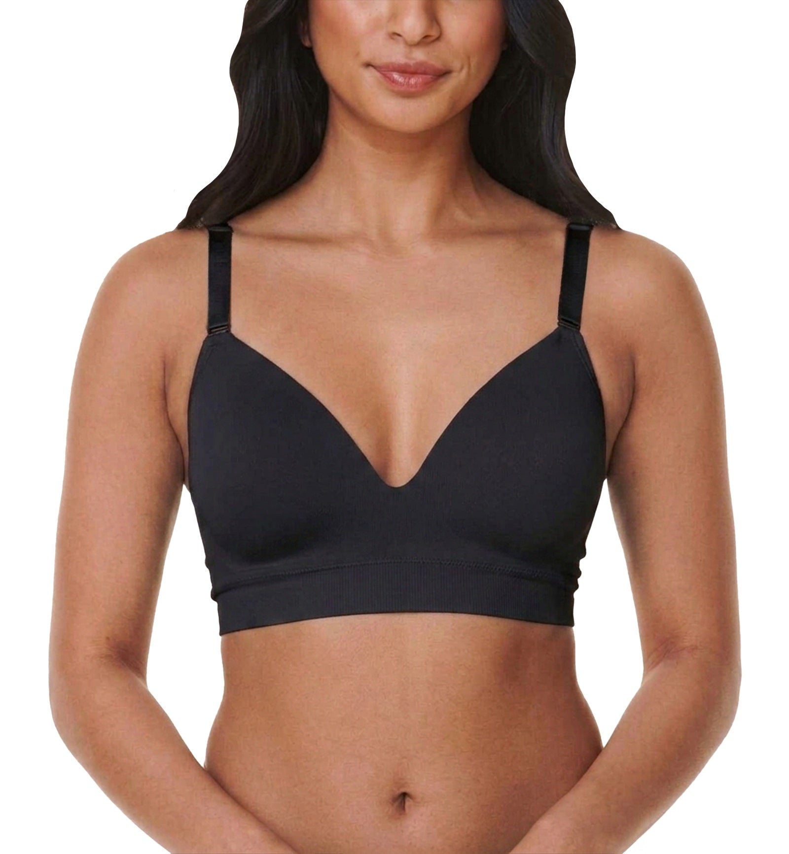 Bravado Everyday Plunge Wireless T-Shirt Bra (11060BA),Small,Black - Black,Small