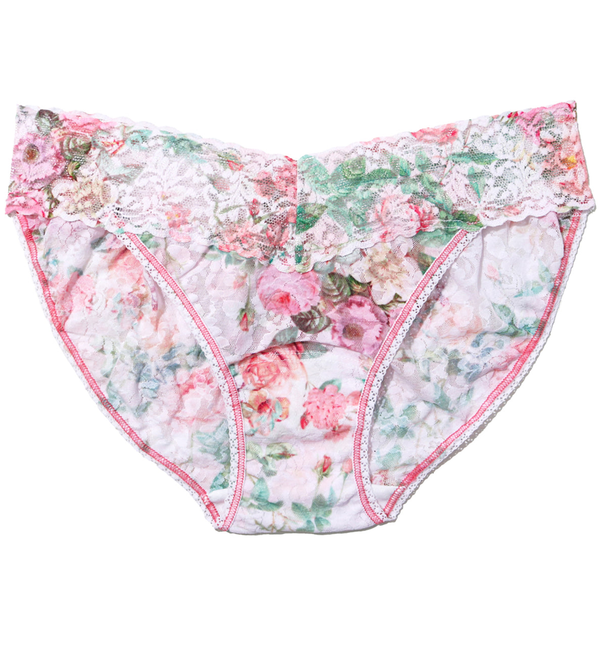 Hanky Panky Signature Lace Printed V-kini (PR482374),Small,Rococo Rose - Rococo Rose,Small