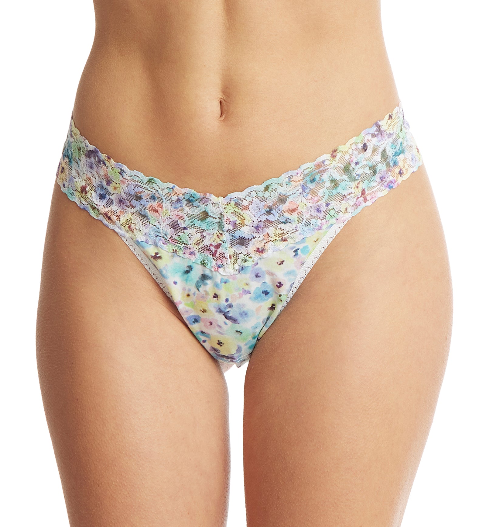 Hanky Panky Printed Cotton Original Rise Thong (PR891801),Wishful Thinking - Wishful Thinking,One Size