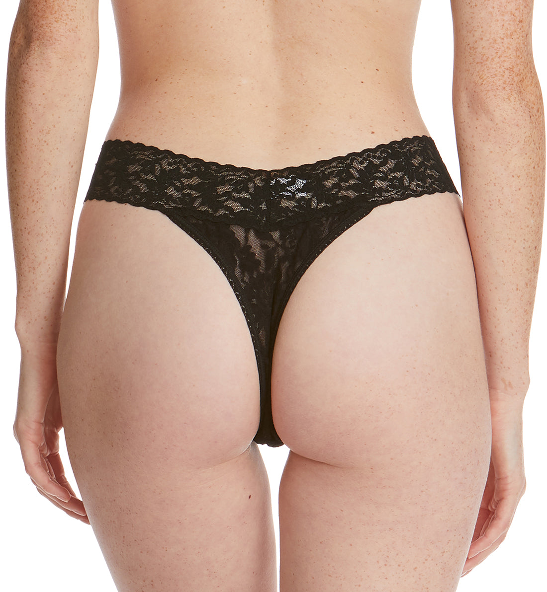 Hanky Panky 3-PACK Signature Lace Original Rise Thong (48113PK),All Black - All Black,One Size
