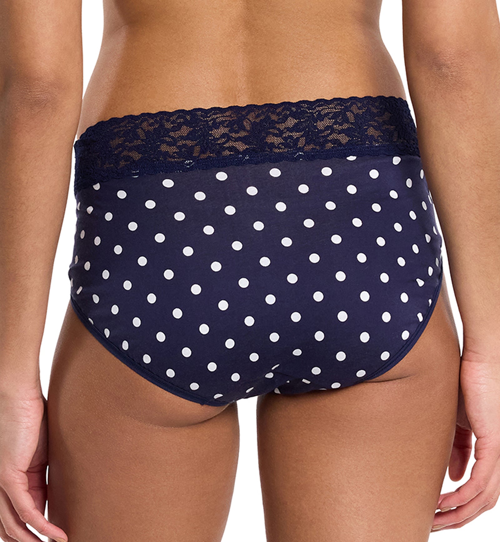 Hanky Panky Cotton Printed French Brief with Lace (PR892461),Small,Full Circle - Full Circle,Small
