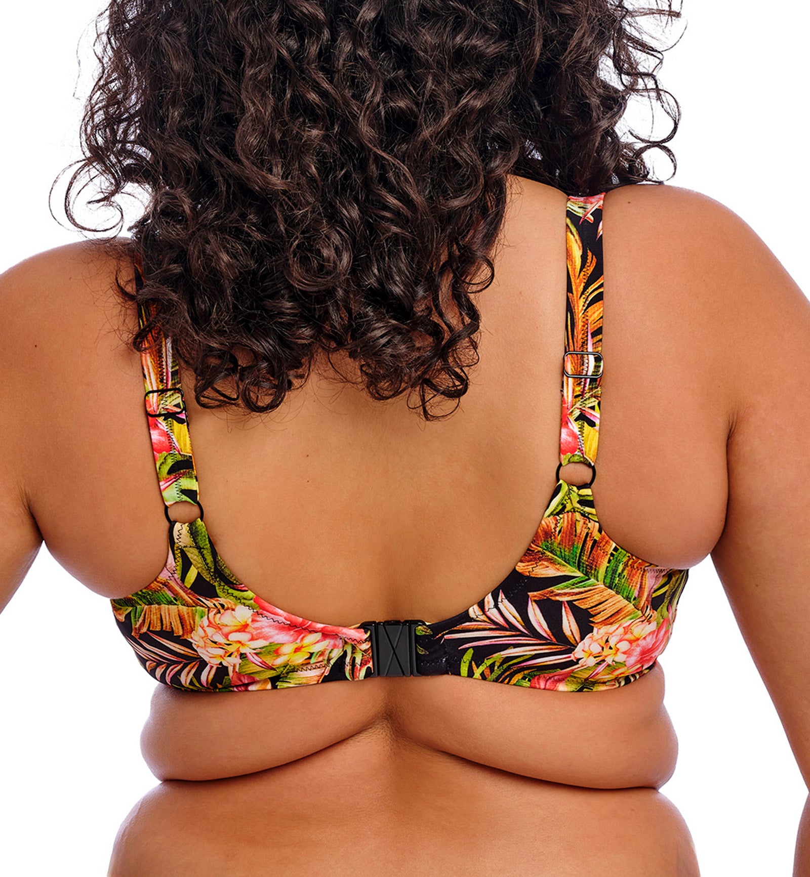 Elomi Tiger Valley Plunge Underwire Bikini Top (ES802302),34G,Black - Black,34G