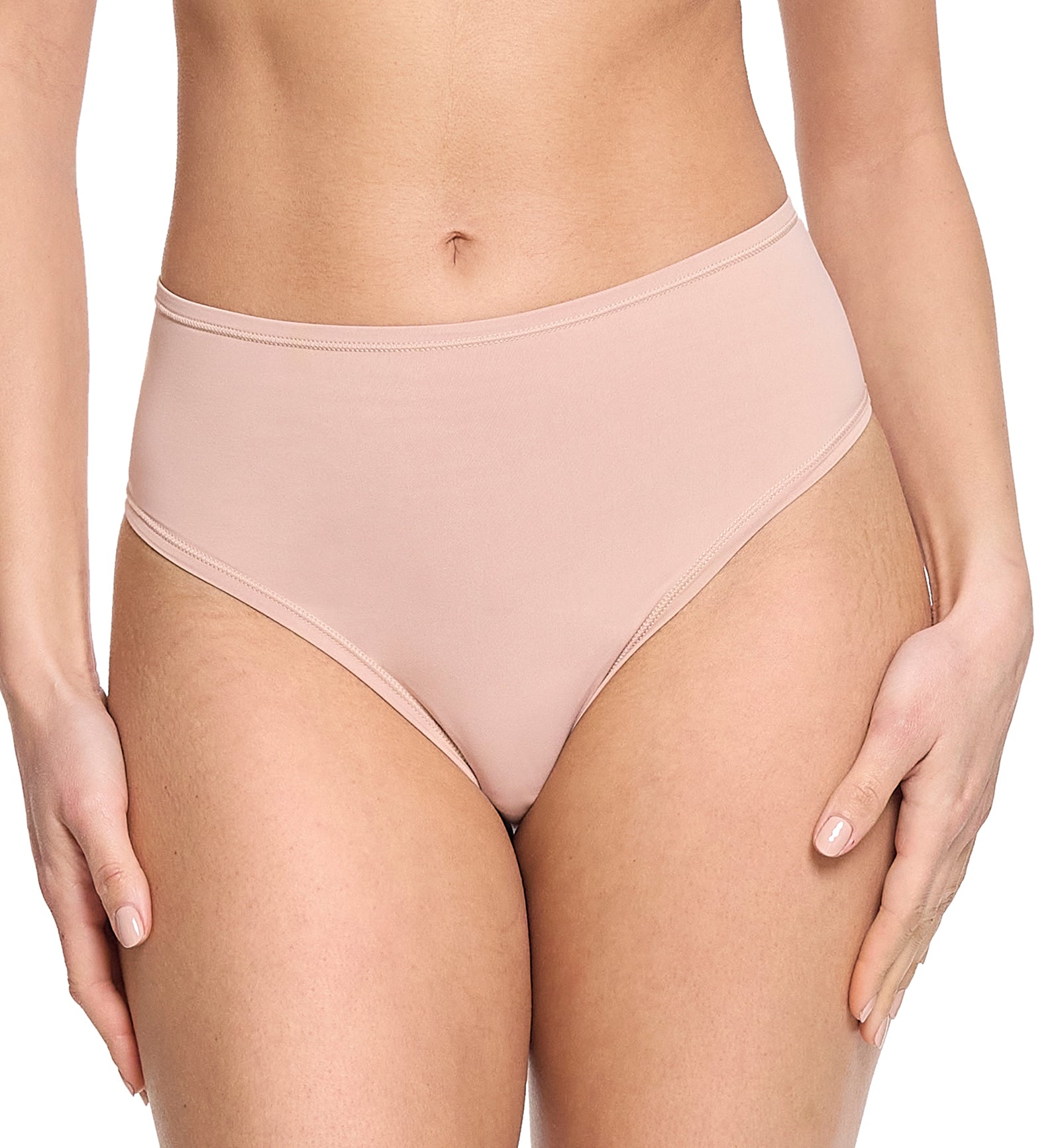 Hanky Panky YourFit High Cut Thong (6S1924),Almond Milk - Almond Milk,One Size