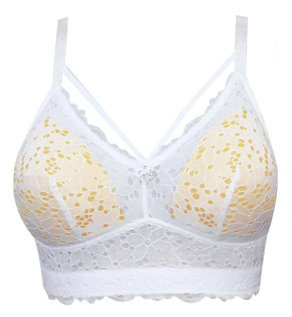 Parfait Mia Daisy Wire-Free Longline Bralette (P6142),S,Pearl White - Pearl White,Small