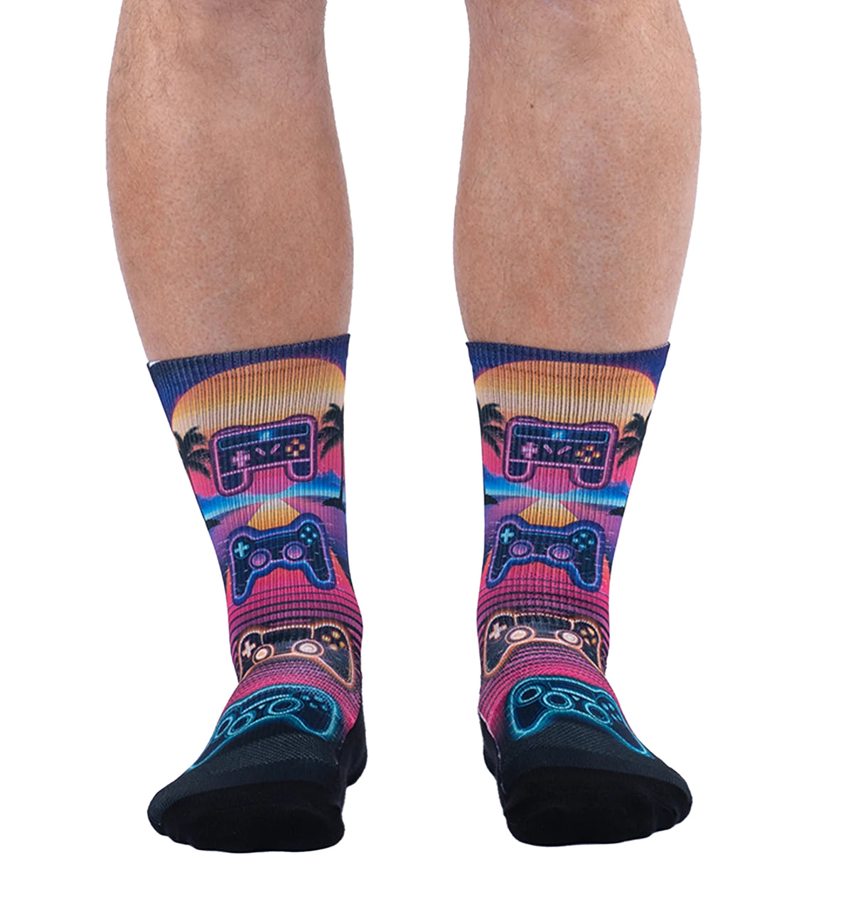 SOCK it to me Athletic Printed Performance Crew Socks (AP0017),Press Start - Press Start,One Size