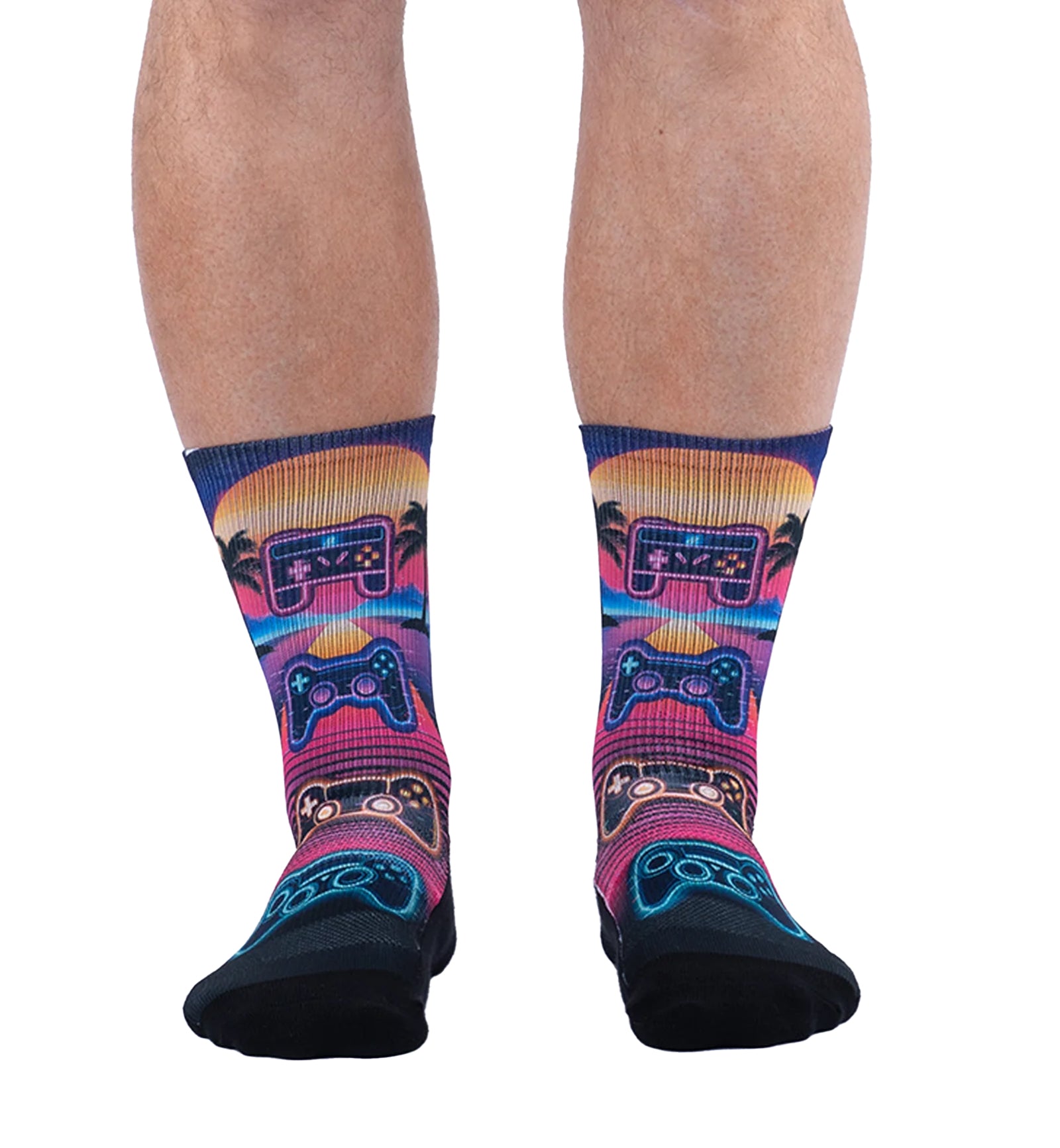 SOCK it to me Athletic Printed Performance Crew Socks (AP0017),Press Start - Press Start,One Size