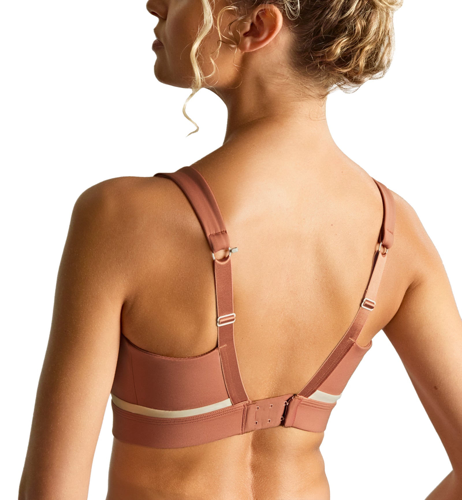 Panache Freedom Racerback Non-Wire Non-Padded Sports Bra (7344),28DD,Sienna Rose/Chalk - Sienna Rose/Chalk,28DD