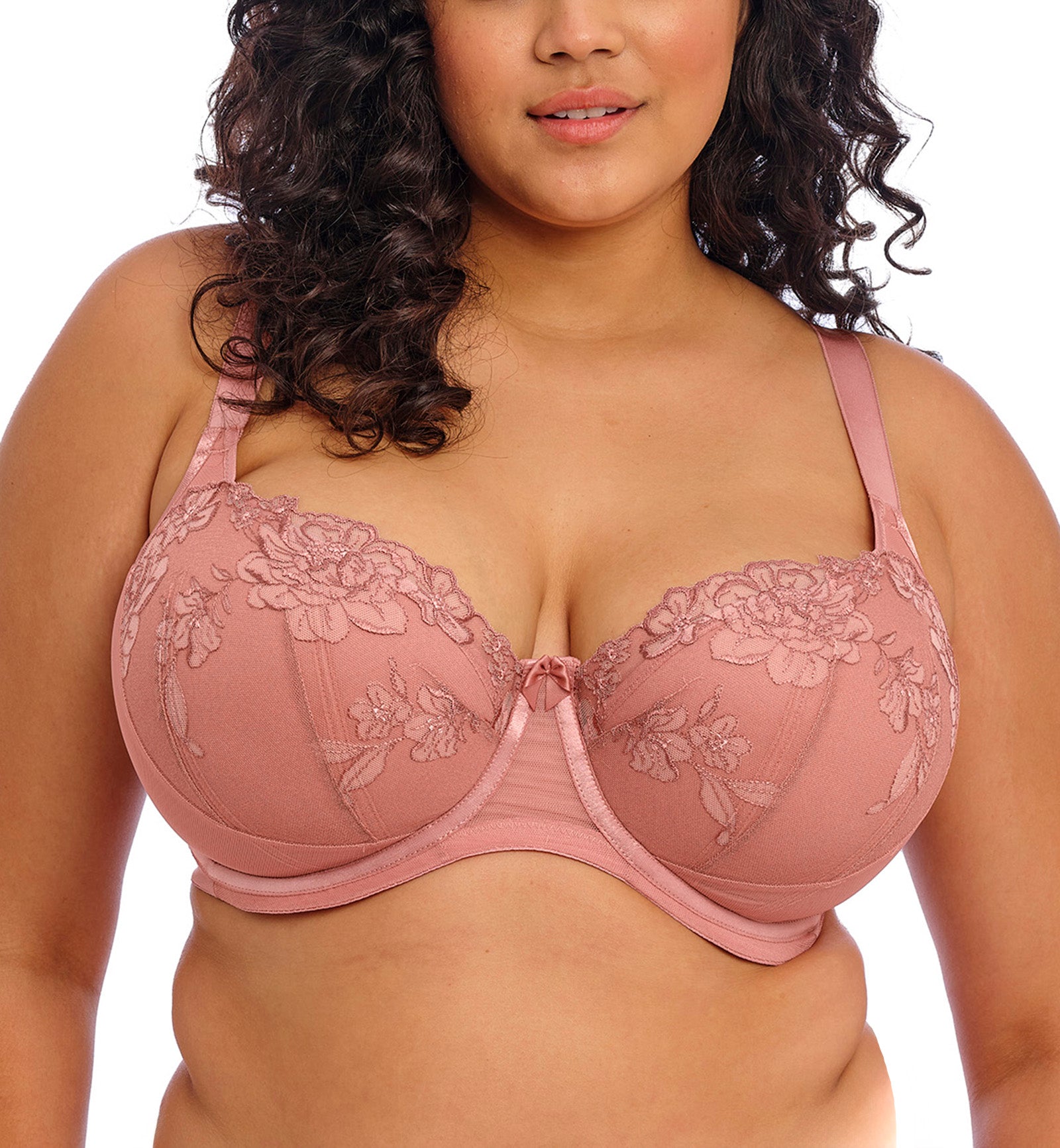 Elomi Teagan Padded Half Cup Underwire Bra (302615),32GG,Ash Rose - Ash Rose,32GG