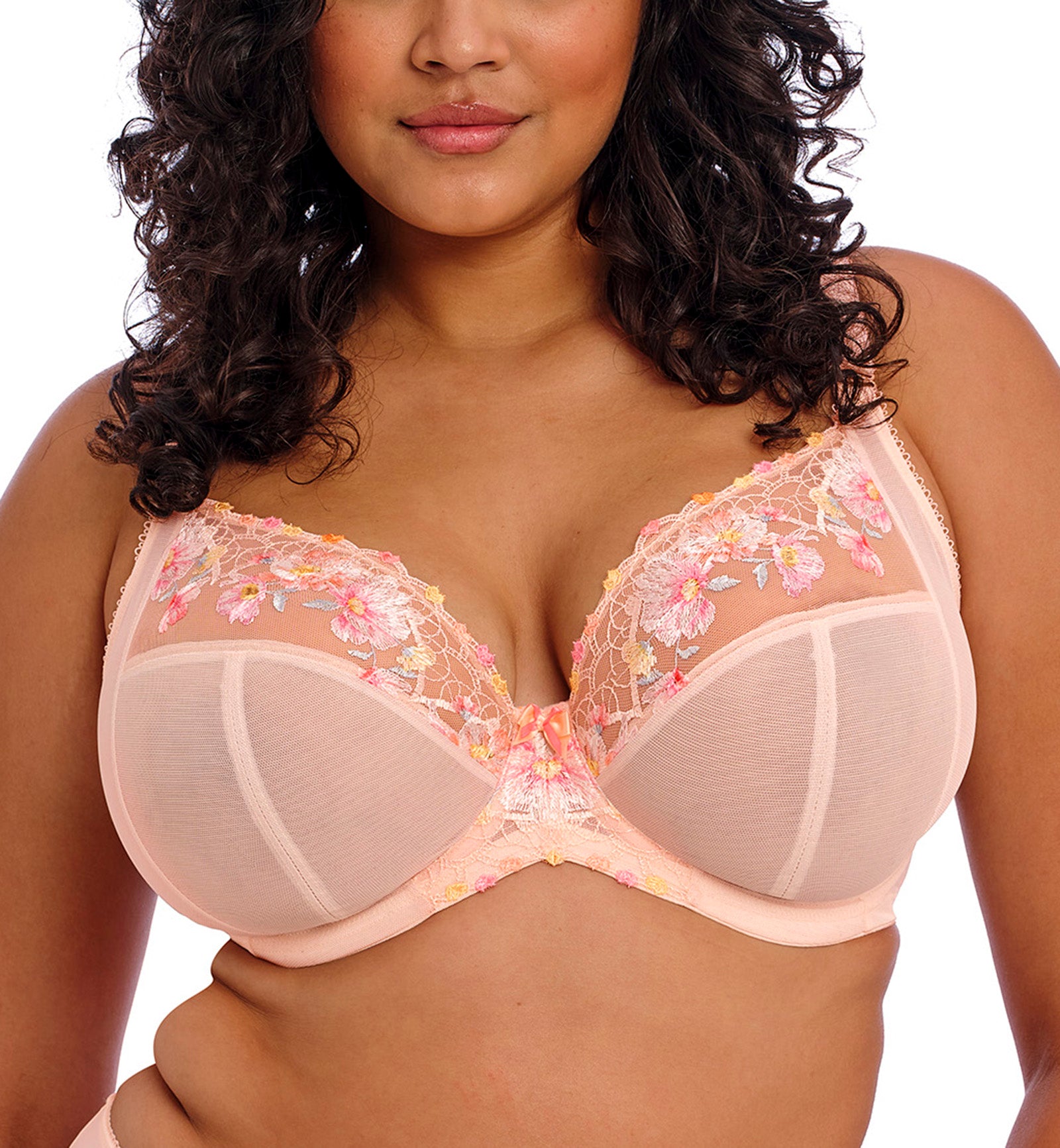 Elomi Himari Plunge Underwire Bra (302102),32GG,Peach Whisper - Peach Whisper,32GG