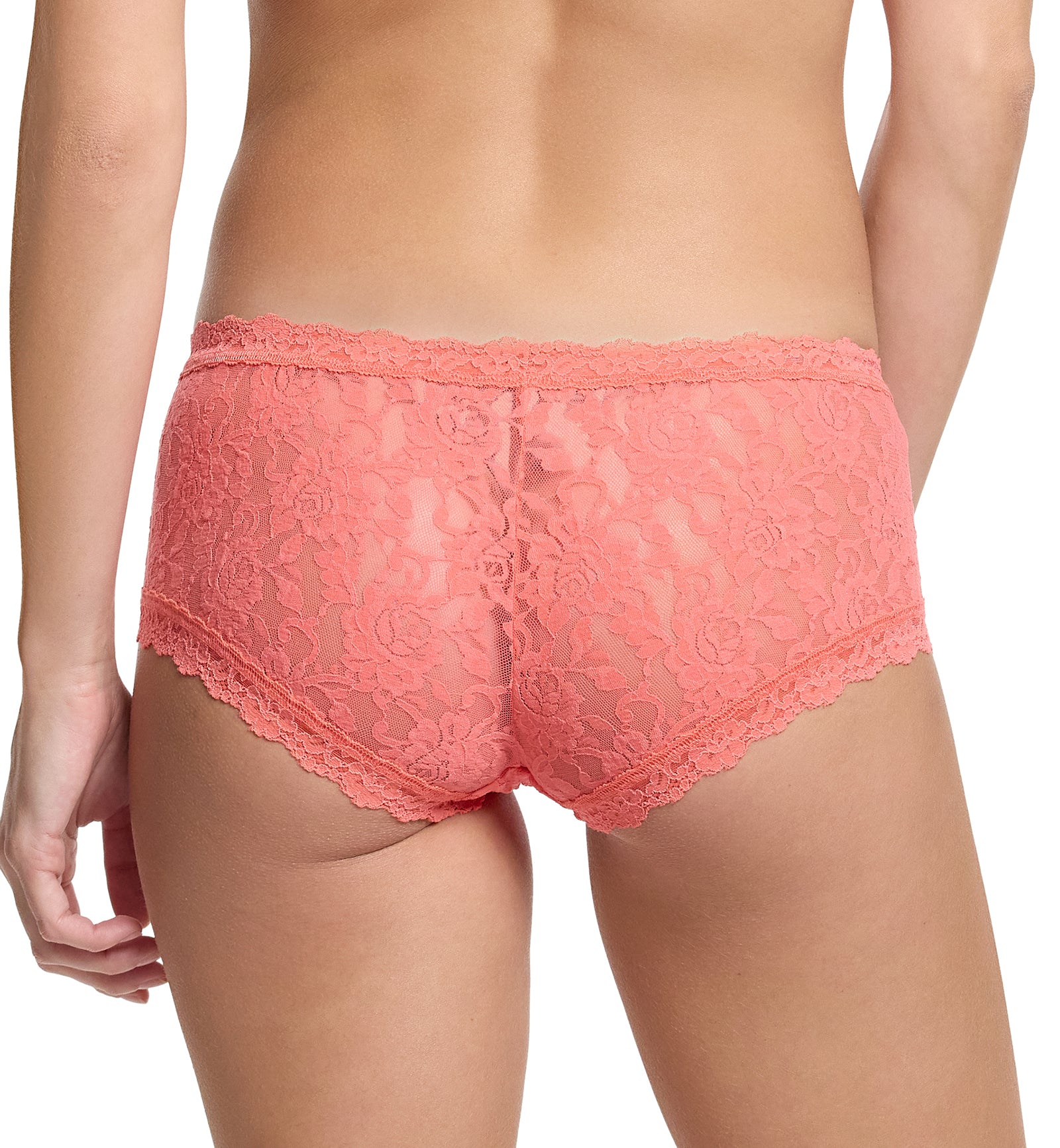 Hanky Panky Signature Lace Boyshort (4812P),XS,Courageous Coral - Courageous Coral,XS
