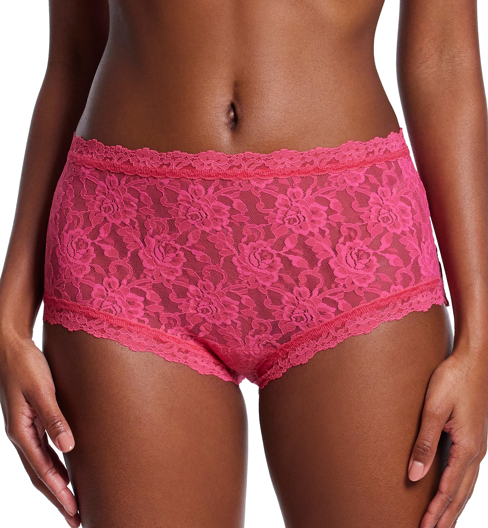 Hanky Panky Signature Lace High Rise Boyshort (481292),XS,Morning Glory - Morning Glory,XS