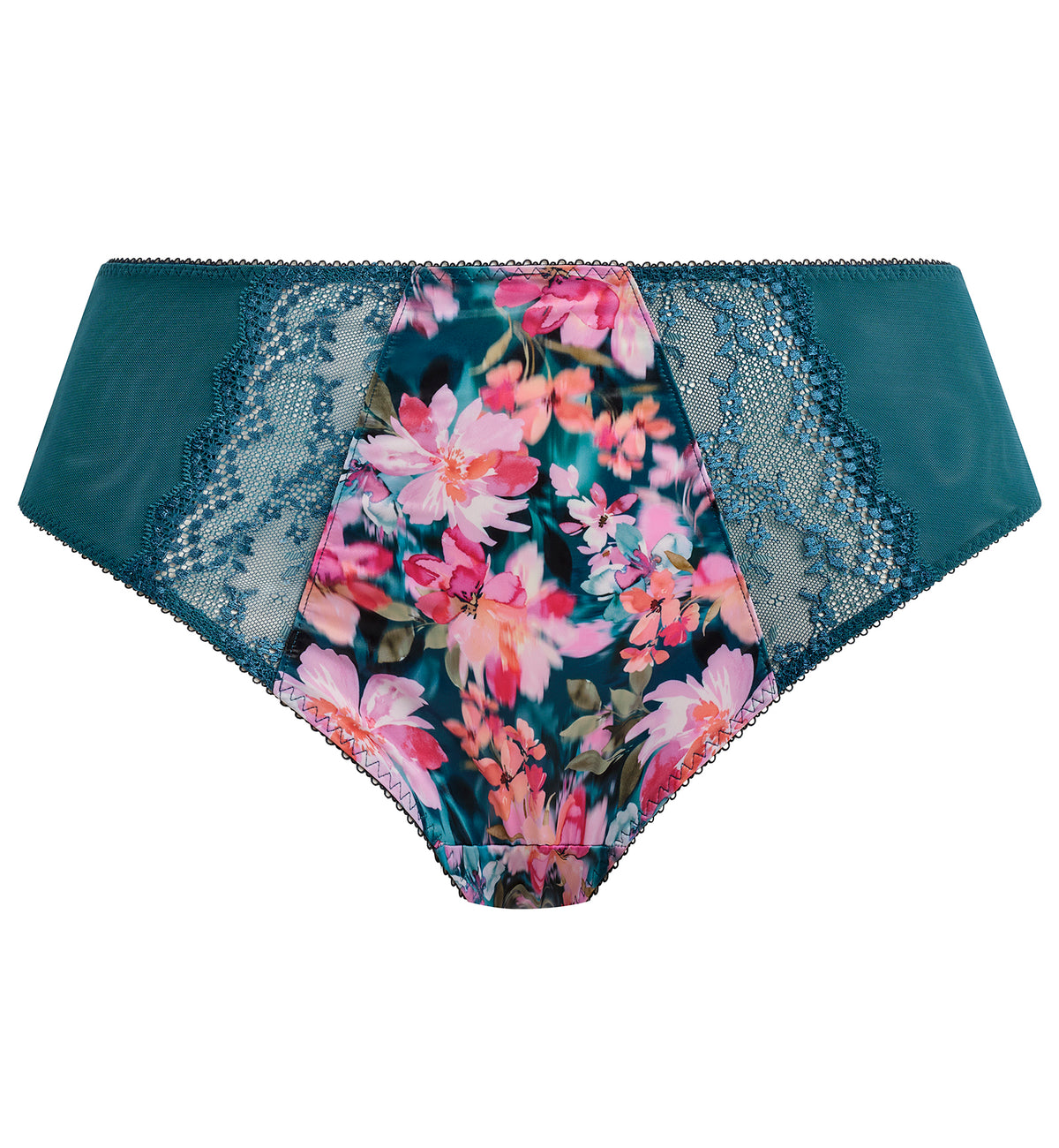 Elomi Lucie Matching High Leg Brief (4498),Medium,Teal Floral - Teal Floral,Medium