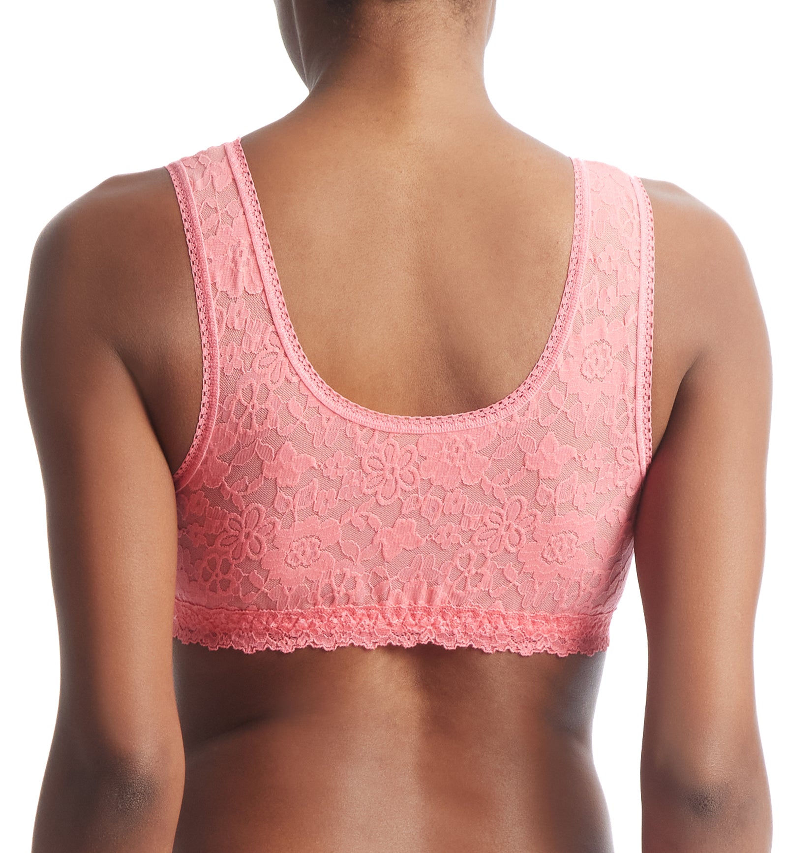 Hanky Panky Daily Lace Scoop Neck Lined Bralette (777991P),Small,Dahlia - Dahlia,Small