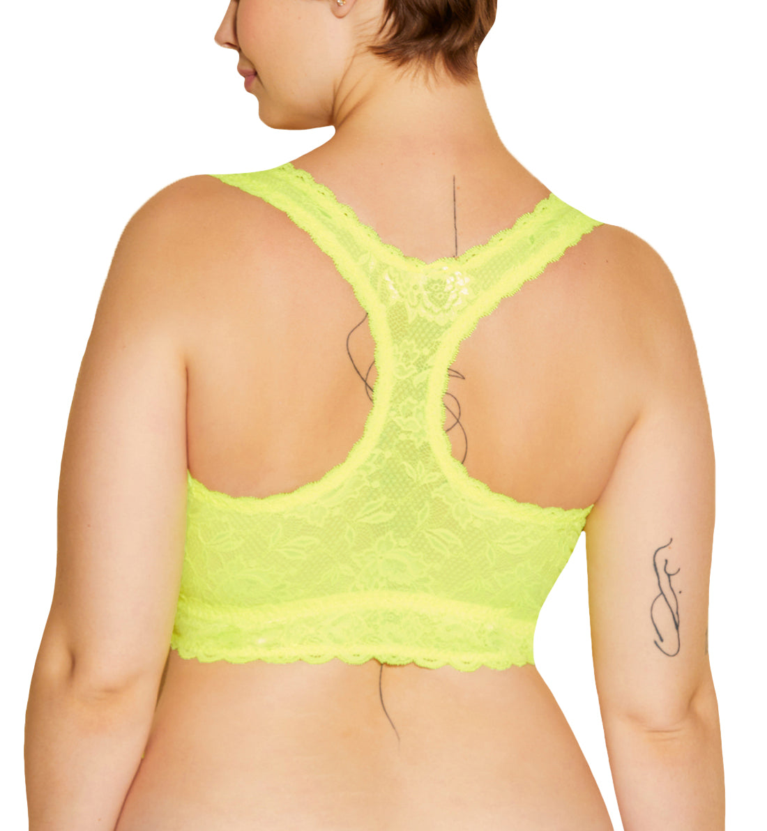 Cosabella Never Say Never SUPER CURVY Racie Racerback Bralette (NEVER1365),XS,Neon Yellow - Neon Yellow,XS