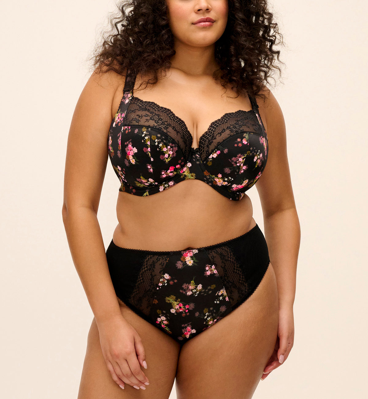 Elomi Lucie Matching High Leg Brief (4498),Small,Fleur - Fleur,Small