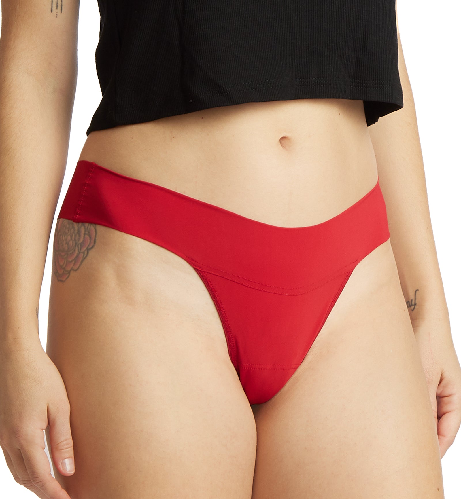 Hanky Panky BreatheSoft Natural Rise Thong (6J1661B),XS,Cherryade - Cherryade,XS
