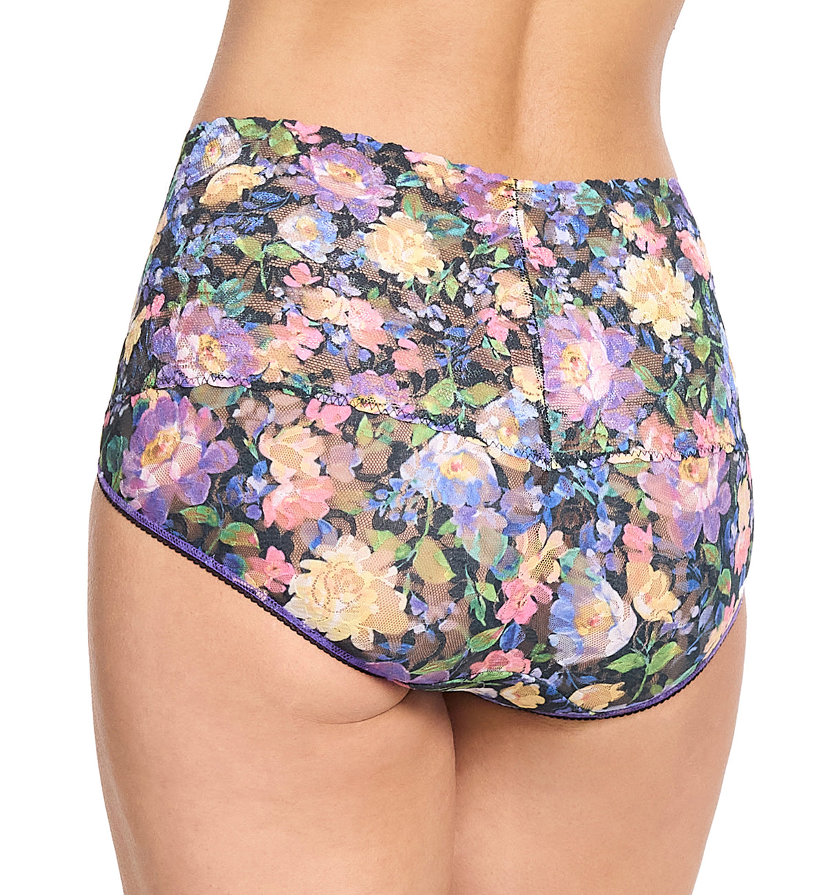 Hanky Panky Retro Lace Printed V-kini (PR9K2124),Small,Dream Garden - Dream Garden,Small