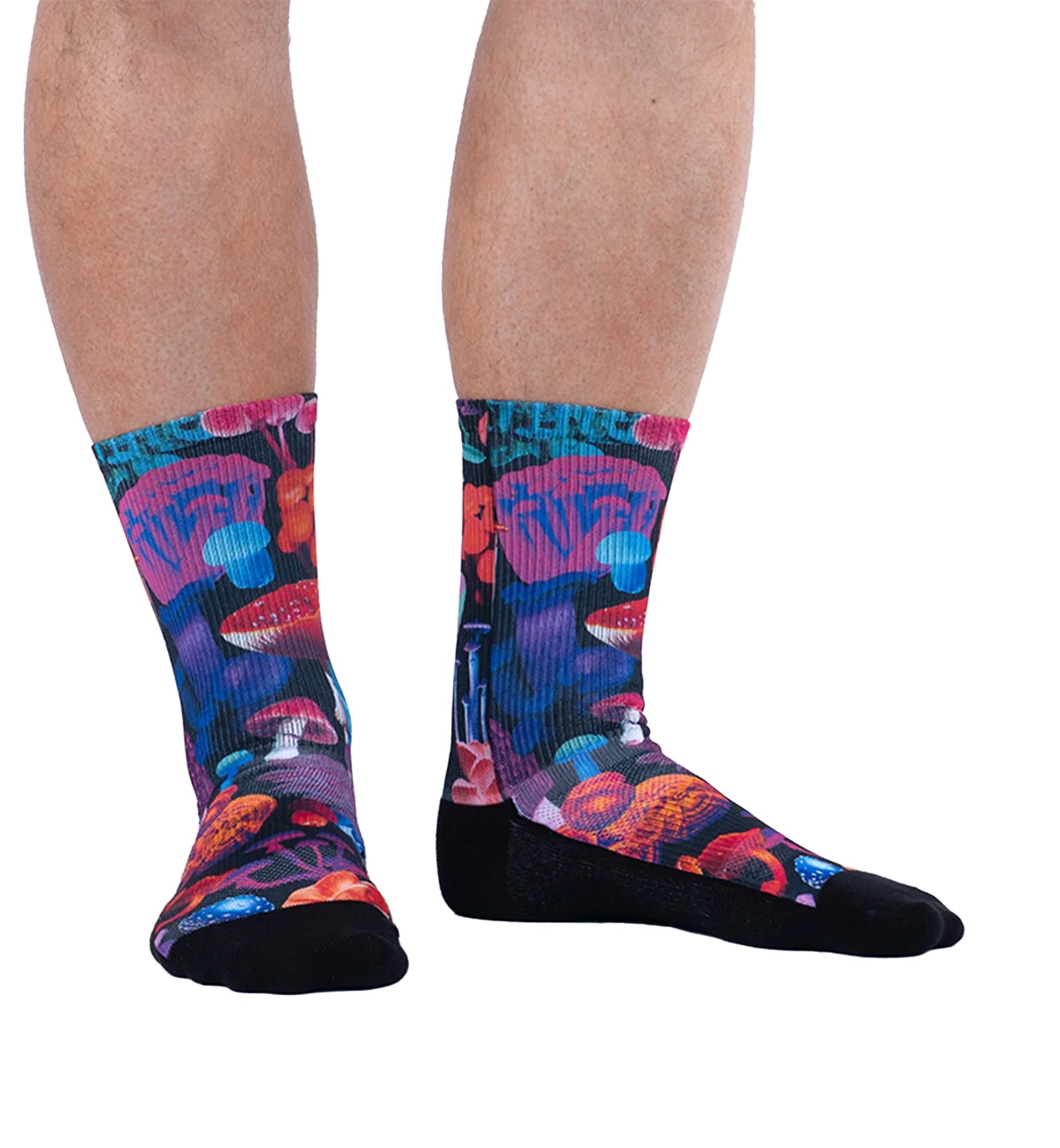 SOCK it to me Athletic Printed Performance Crew Socks (AP0005),Shrooms They'll Grow On You - Shrooms They'll Grow On You,One Size
