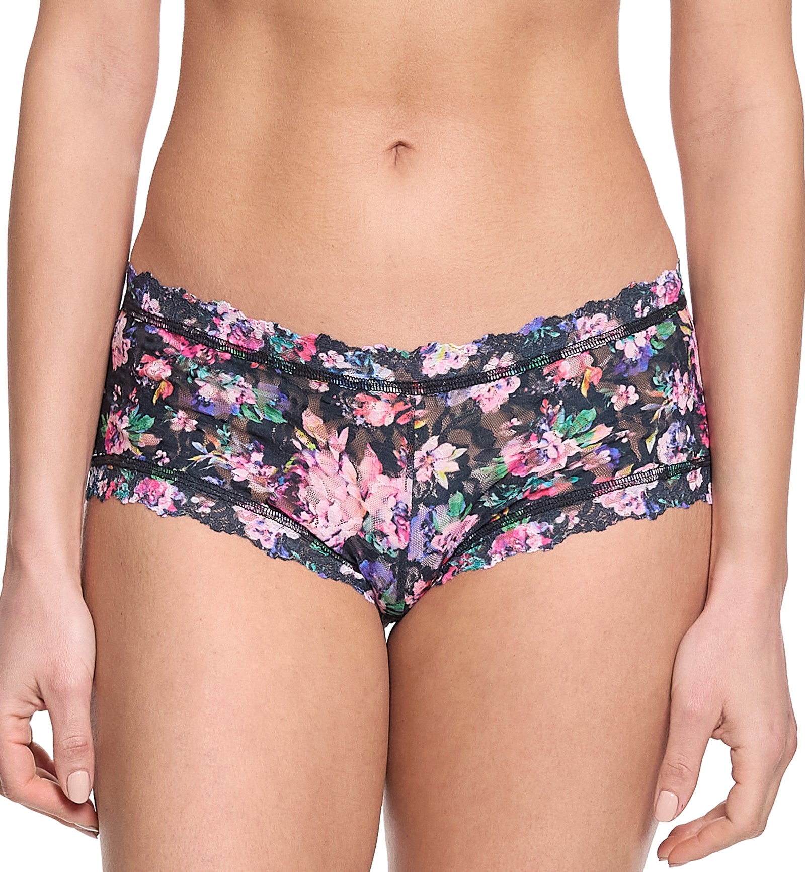 Hanky Panky Signature Lace Printed Boyshort (PR4812P),XS,Dark Peoni - Dark Peoni,XS